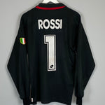 Shop 1996/97 AC MILAN ROSSI #1 GK SHIRT (M) LOTTO, classic football shirts, vintage football shirts & retro soccer jerseys at Cult Kits