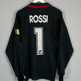 Shop 1996/97 AC MILAN ROSSI #1 GK SHIRT (M) LOTTO, classic football shirts, vintage football shirts & retro soccer jerseys at Cult Kits