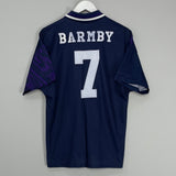Shop 1994/95 TOTTENHAM BARMBY #7 AWAY SHIRT (M) UMBRO, classic football shirts, vintage football shirts & retro soccer jerseys at Cult Kits