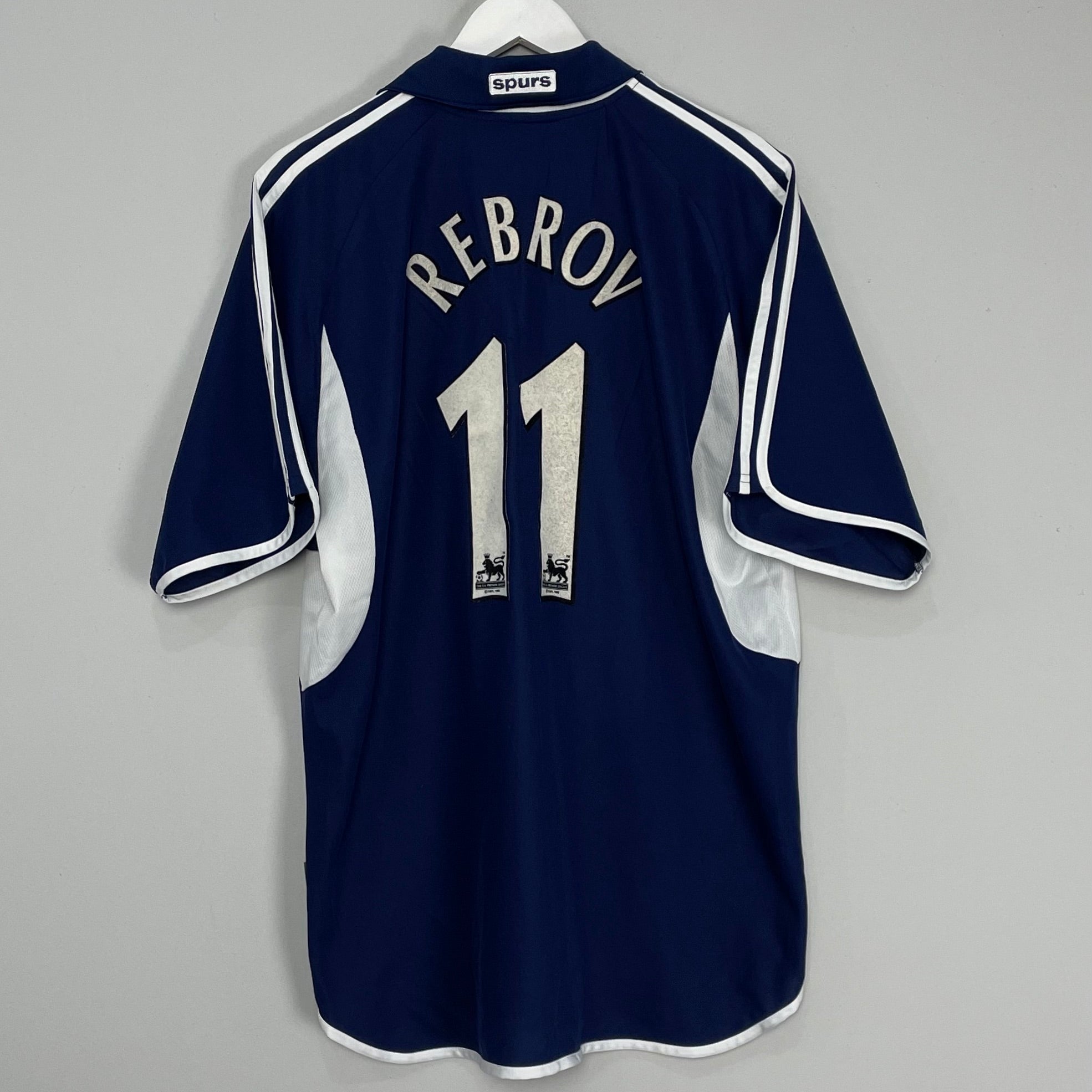Shop 2000/01 TOTTENHAM REBROV #11 AWAY SHIRT (XL) ADIDAS, classic football shirts, vintage football shirts & retro soccer jerseys at Cult Kits