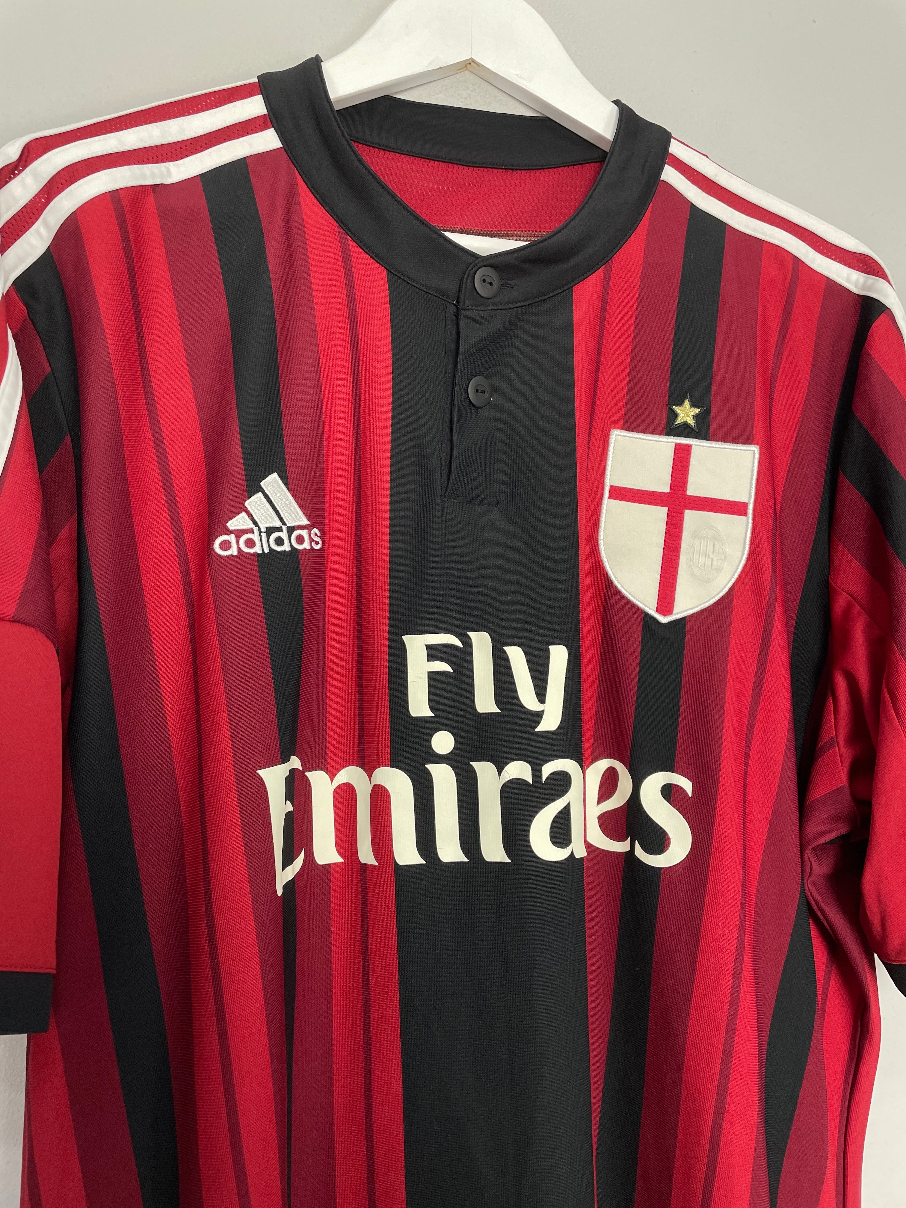 Shop 2014/15 AC MILAN HOME SHIRT (XL) ADIDAS, classic football shirts, vintage football shirts & retro soccer jerseys at Cult Kits