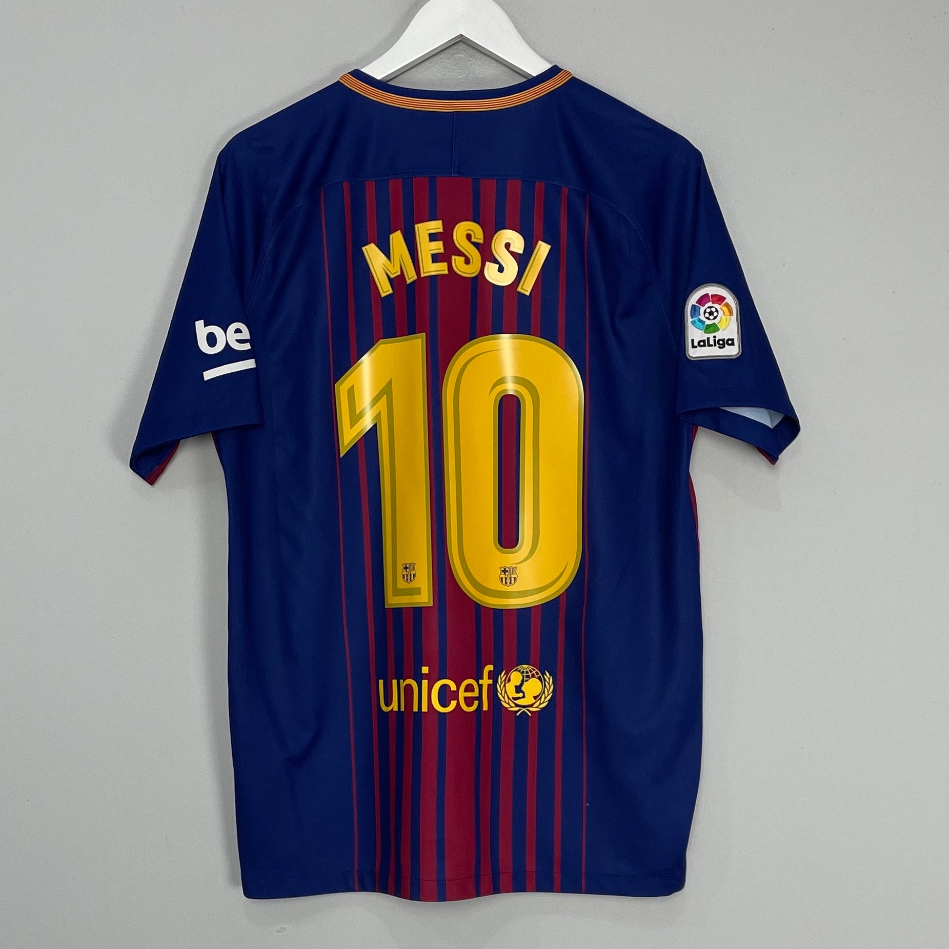 Shop 2017/18 BARCELONA MESSI #10 HOME SHIRT (L) NIKE, classic football shirts, vintage football shirts & retro soccer jerseys at Cult Kits