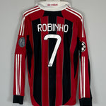 Shop 2012/13 AC MILAN ROBINHO #7 L/S C/L HOME SHIRT (L) ADIDAS, classic football shirts, vintage football shirts & retro soccer jerseys at Cult Kits