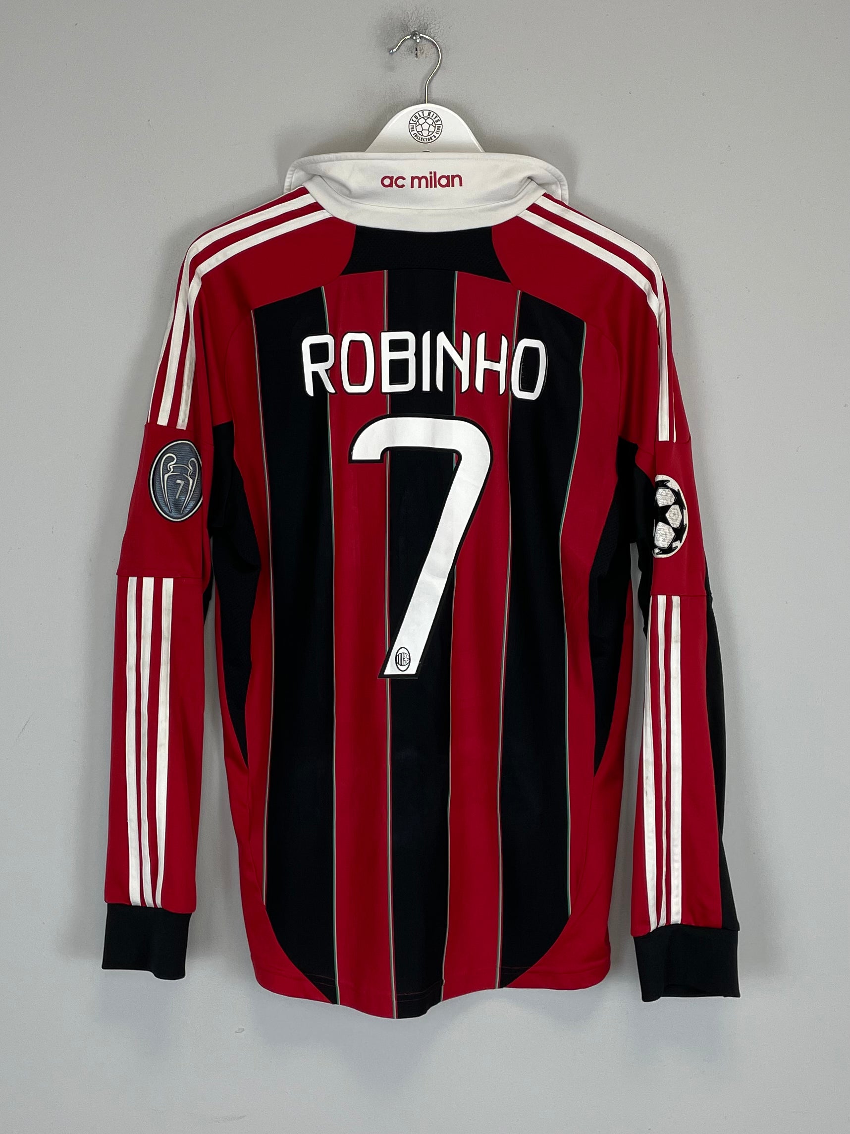 Shop 2012/13 AC MILAN ROBINHO #7 L/S C/L HOME SHIRT (L) ADIDAS, classic football shirts, vintage football shirts & retro soccer jerseys at Cult Kits
