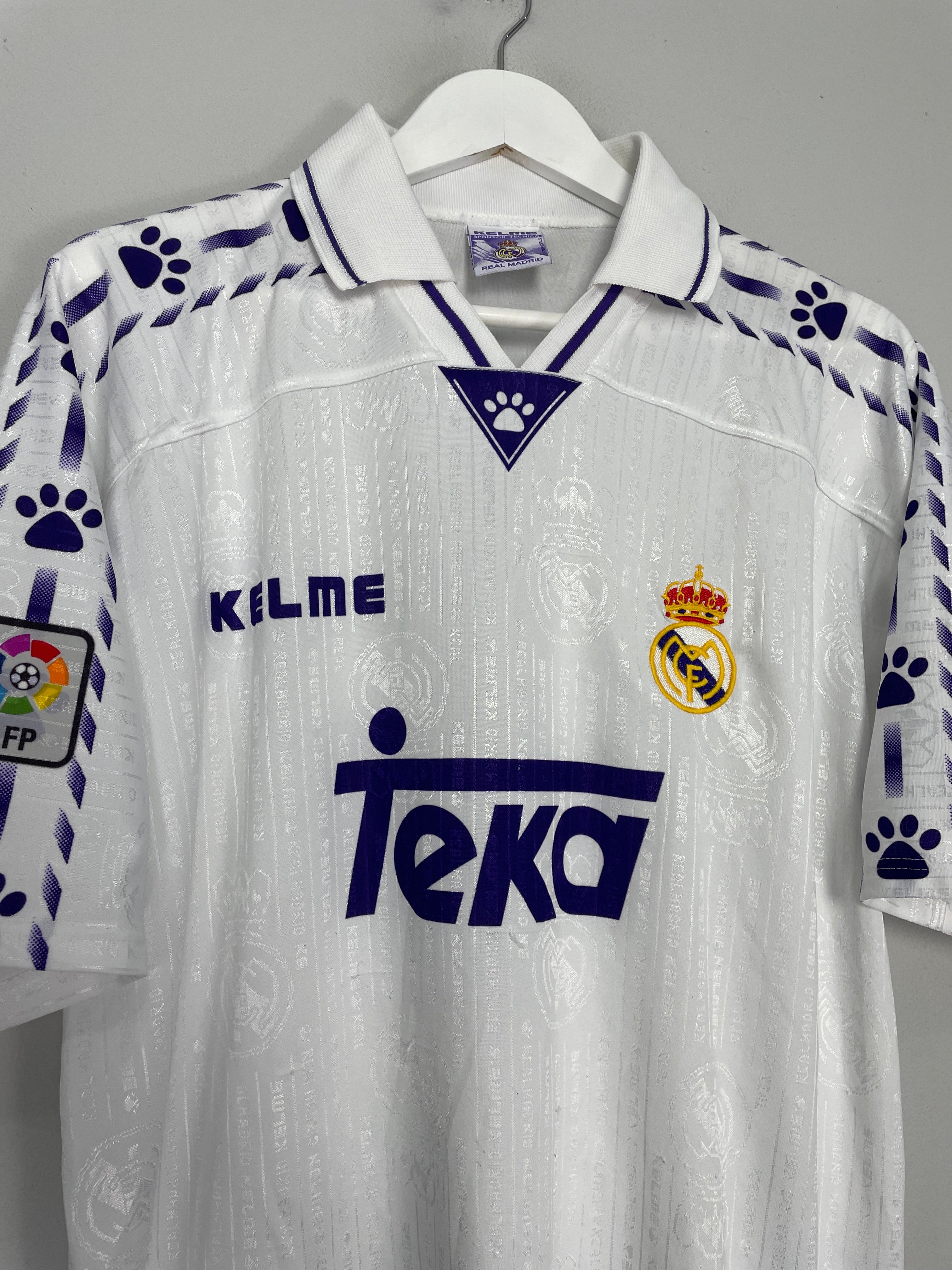 Shop 1996/97 REAL MADRID HOME SHIRT (M) KELME, classic football shirts, vintage football shirts & retro soccer jerseys at Cult Kits