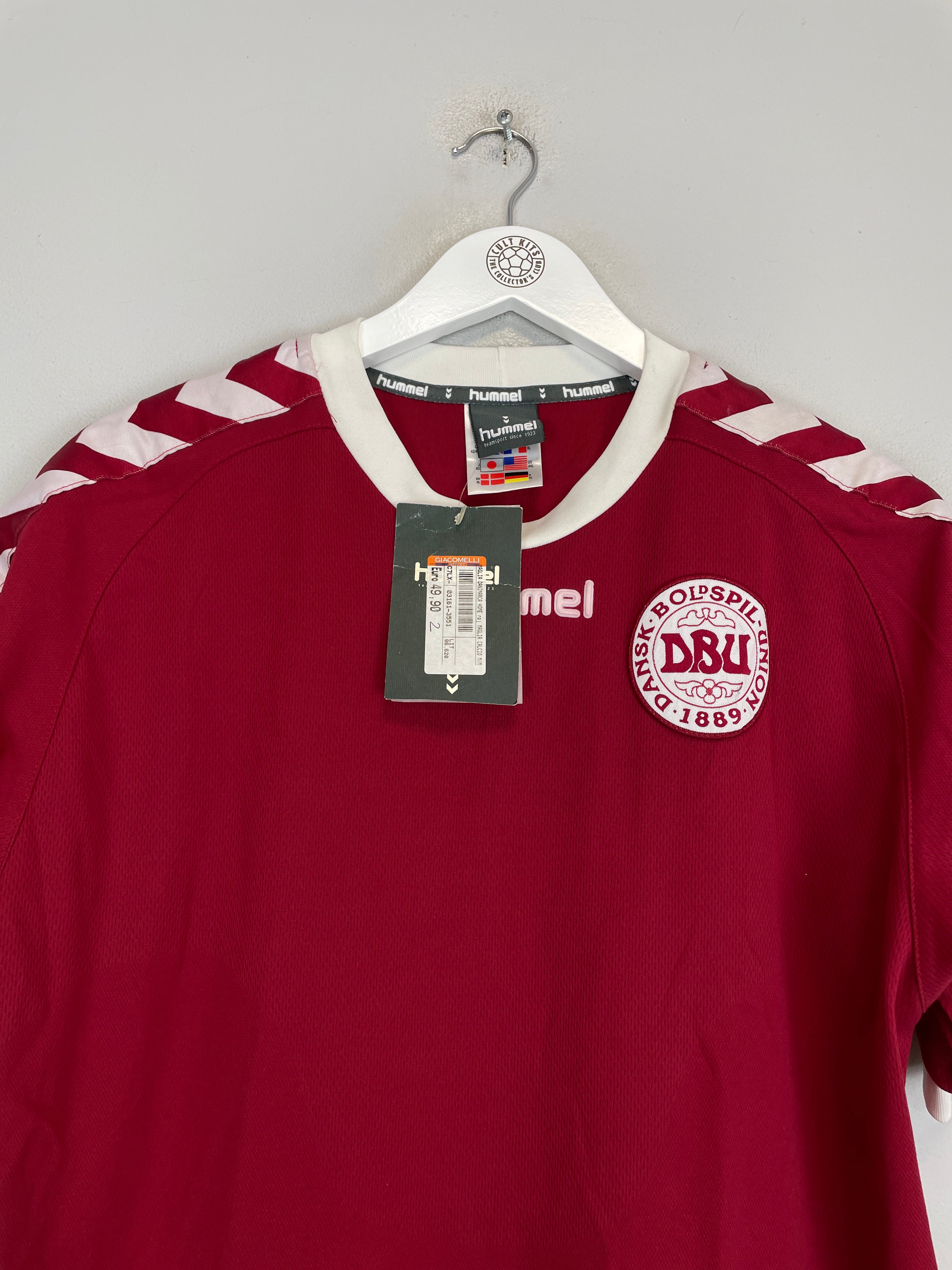 Shop 2002/03 DENMARK *BNWT* HOME SHIRT (L) HUMMEL, classic football shirts, vintage football shirts & retro soccer jerseys at Cult Kits