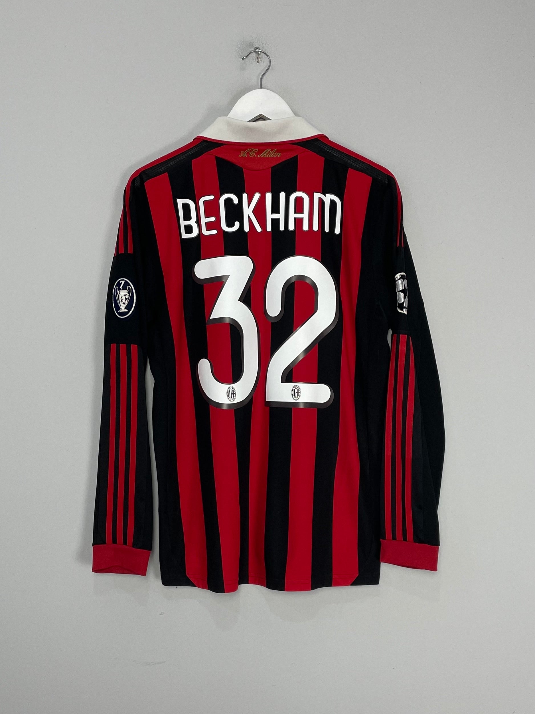 Shop 2009/10 AC MILAN BECKHAM #32 L/S C/L HOME SHIRT (M) ADIDAS, classic football shirts, vintage football shirts & retro soccer jerseys at Cult Kits