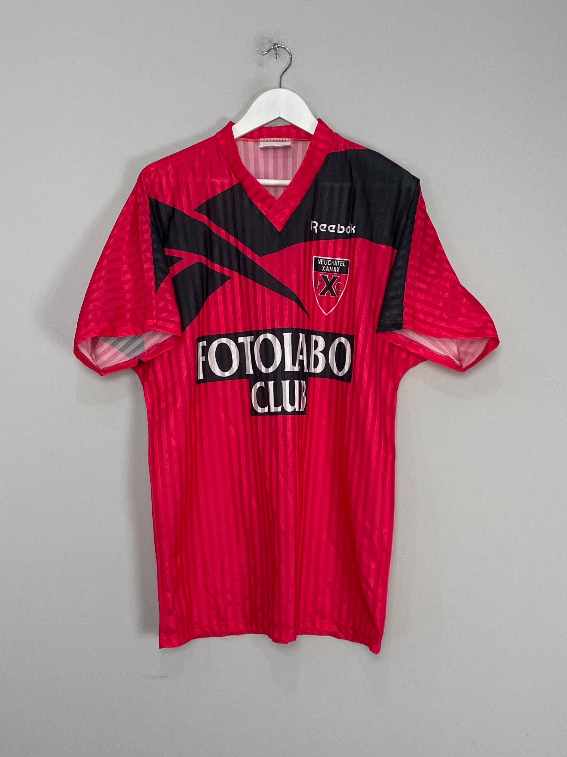 Shop 1993/94 NEUCHATEL XAMAX HOME SHIRT (M) REEBOK, classic football shirts, vintage football shirts & retro soccer jerseys at Cult Kits