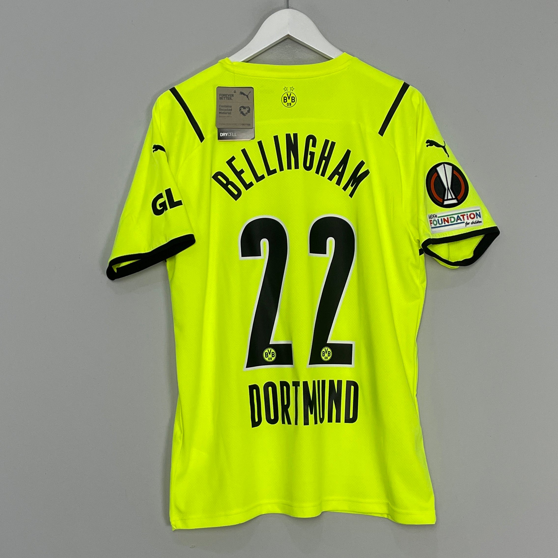 Shop 2021/22 DORTMUND BELLINGHAM #22 *BNWT* E/L HOME SHIRT (L) PUMA, classic football shirts, vintage football shirts & retro soccer jerseys at Cult Kits