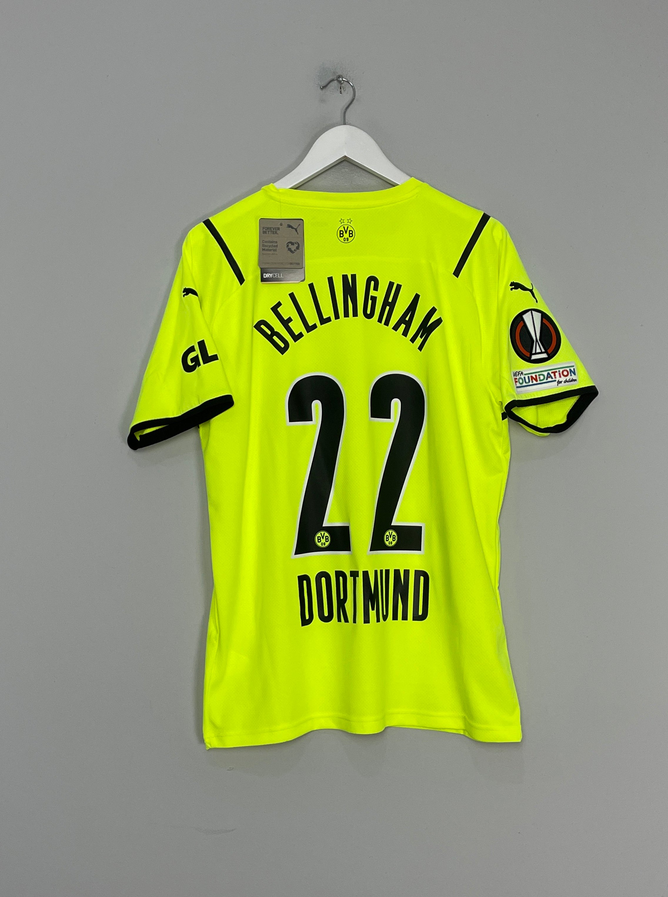 Shop 2021/22 DORTMUND BELLINGHAM #22 *BNWT* E/L HOME SHIRT (L) PUMA, classic football shirts, vintage football shirts & retro soccer jerseys at Cult Kits