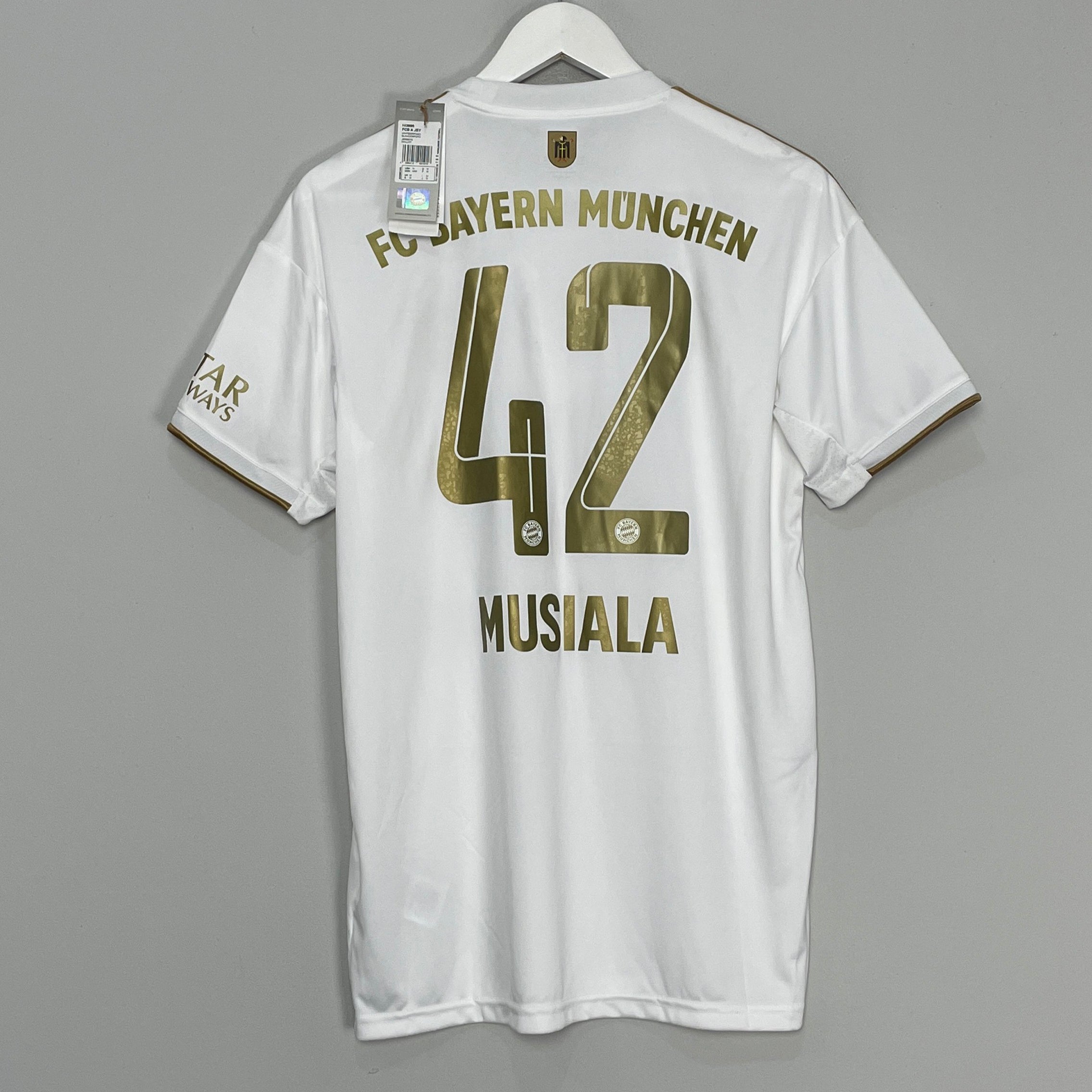 Shop 2022/23 BAYERN MUNICH MUSIALA #42 *BNWT* AWAY SHIRT (M) ADIDAS, classic football shirts, vintage football shirts & retro soccer jerseys at Cult Kits