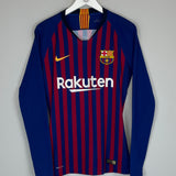 2018/19 BARCELONA *PLAYER ISSUE* BNWT L/S HOME SHIRT (S) NIKE