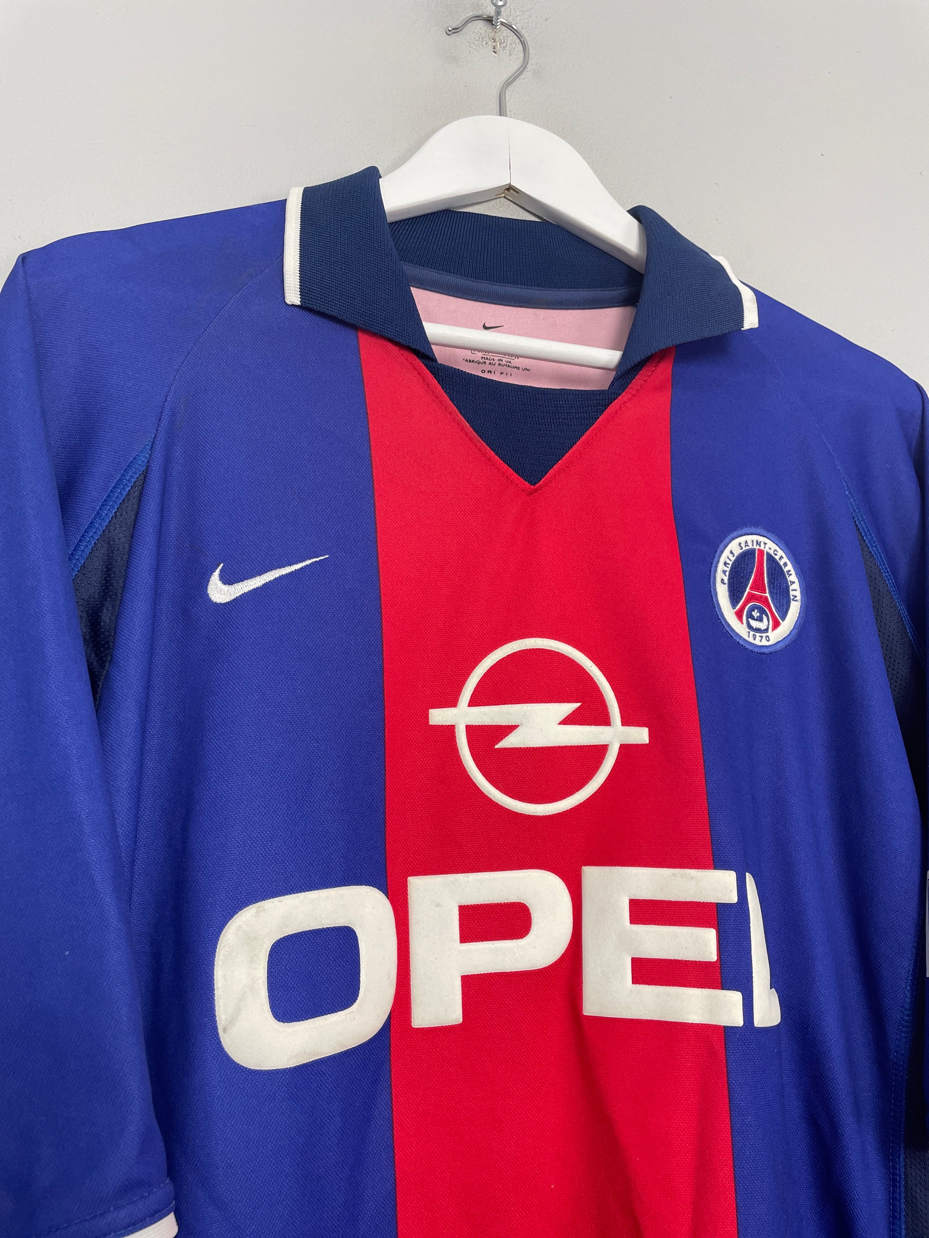Shop 2000/01 PSG HOME SHIRT (XL) NIKE, classic football shirts, vintage football shirts & retro soccer jerseys at Cult Kits
