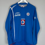Shop 2006/08 CRUZ AZUL L/S HOME SHIRT (M) UMBRO, classic football shirts, vintage football shirts & retro soccer jerseys at Cult Kits