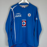 Shop 2006/08 CRUZ AZUL L/S HOME SHIRT (M) UMBRO, classic football shirts, vintage football shirts & retro soccer jerseys at Cult Kits