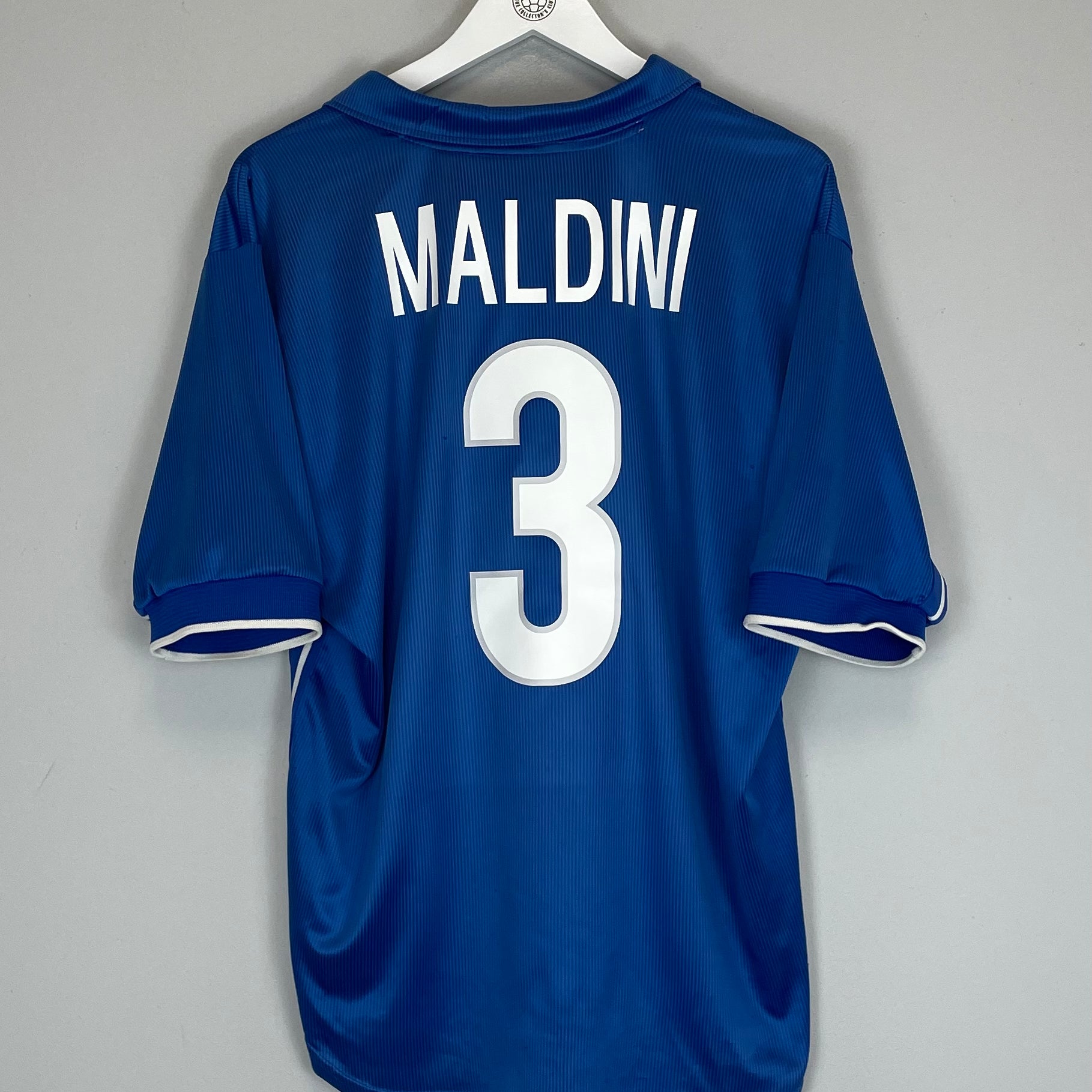 Shop 1997/98 ITALY MALDINI #3 HOME SHIRT (L) NIKE, classic football shirts, vintage football shirts & retro soccer jerseys at Cult Kits