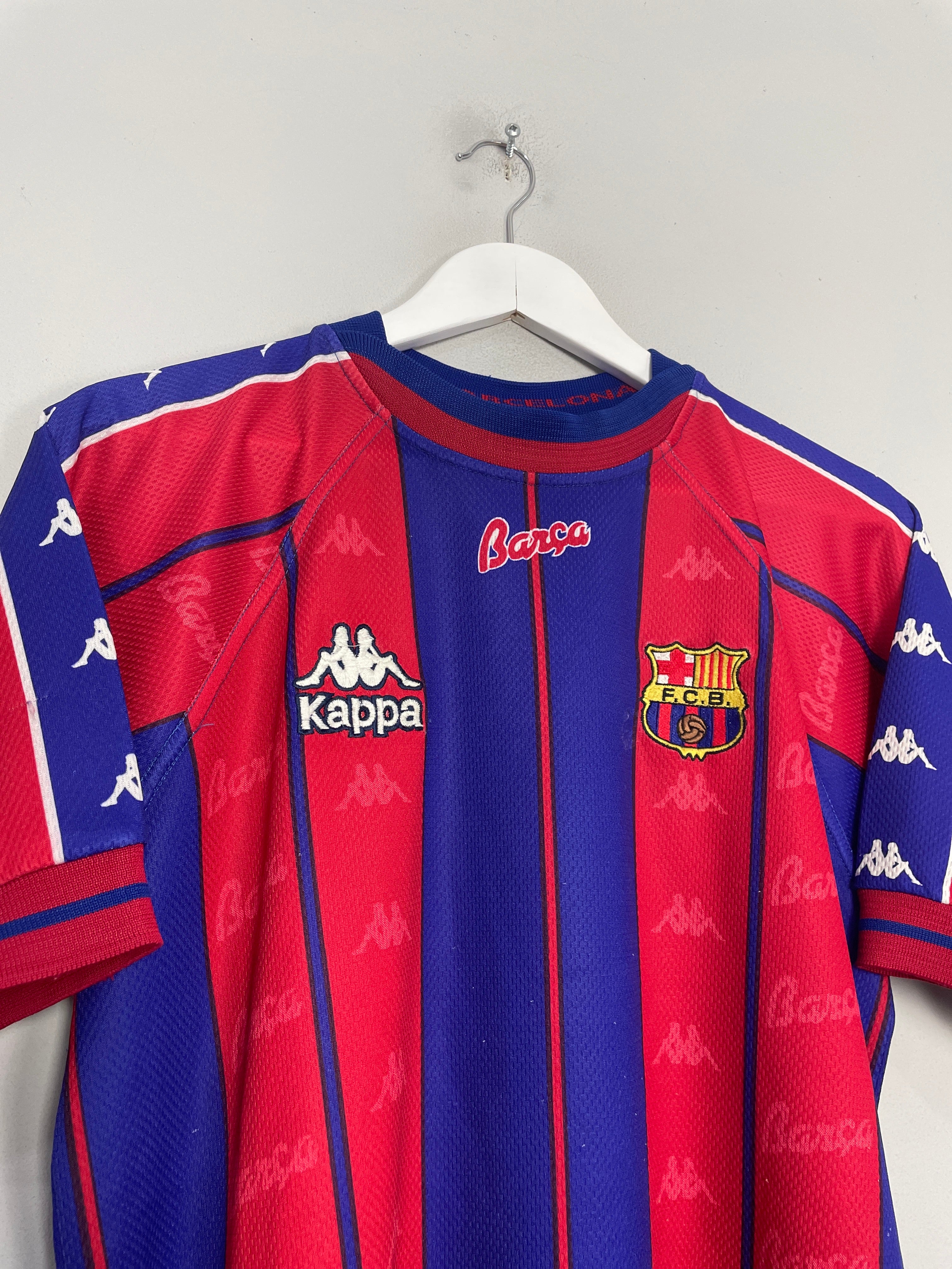 Shop 1997/98 BARCELONA HOME SHIRT (M) KAPPA, classic football shirts, vintage football shirts & retro soccer jerseys at Cult Kits