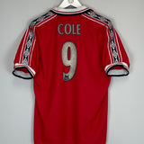 1998/99 MANCHESTER UNITED COLE #9 HOME SHIRT (M) UMBRO