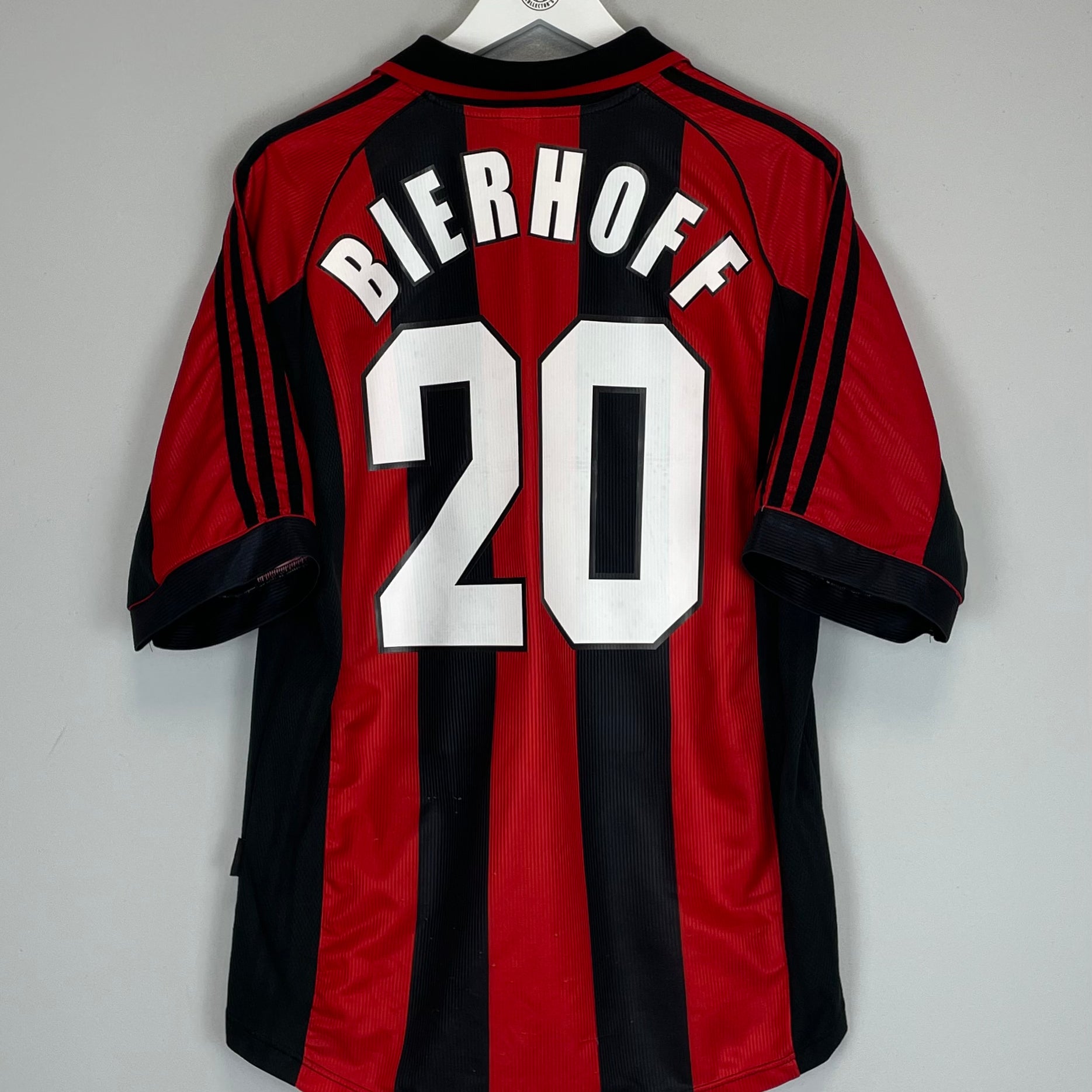 Shop 1998/99 AC MILAN BIERHOFF #20 HOME SHIRT (L) ADIDAS, classic football shirts, vintage football shirts & retro soccer jerseys at Cult Kits