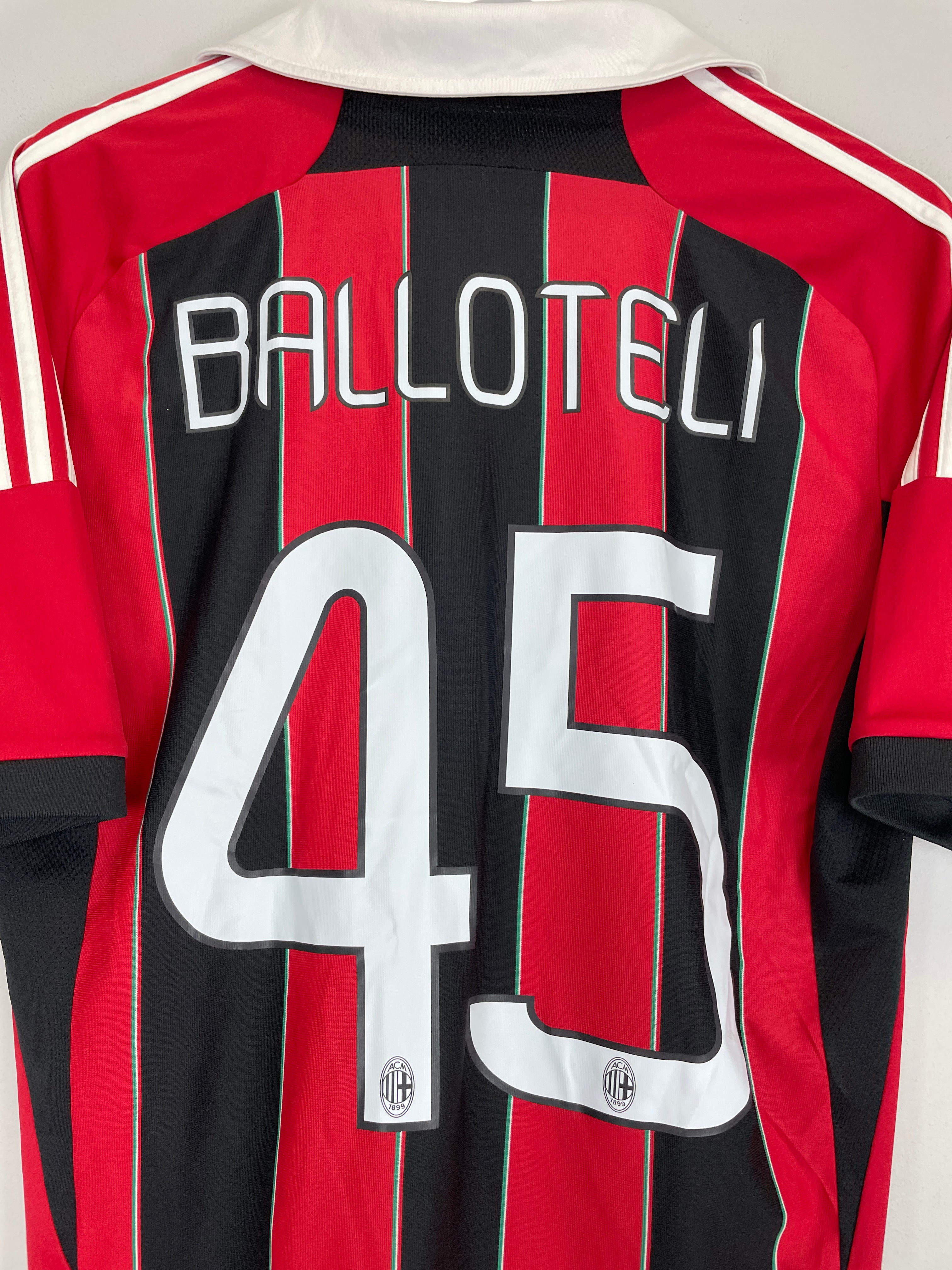 Shop 2012/13 AC MILAN **BALLOTELI** #45 HOME SHIRT (L) ADIDAS, classic football shirts, vintage football shirts & retro soccer jerseys at Cult Kits