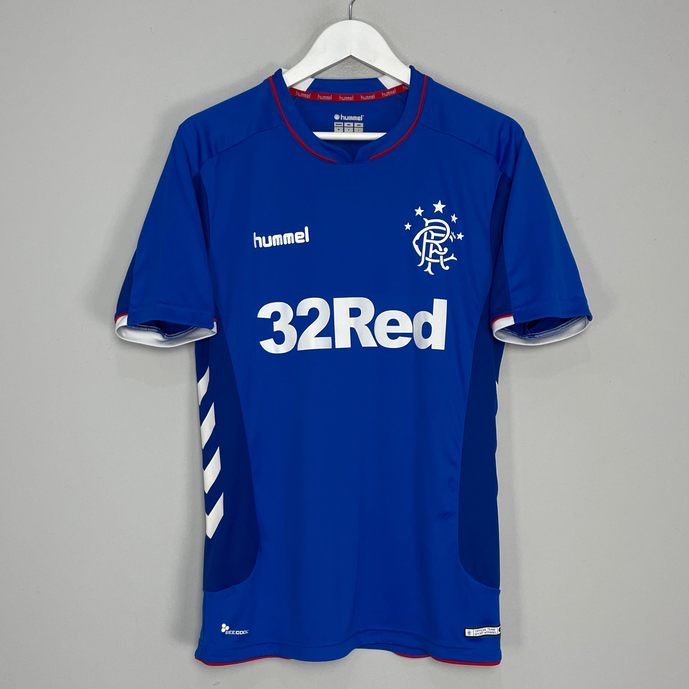 Shop 2018/19 RANGERS HOME SHIRT (M) HUMMEL, classic football shirts, vintage football shirts & retro soccer jerseys at Cult Kits