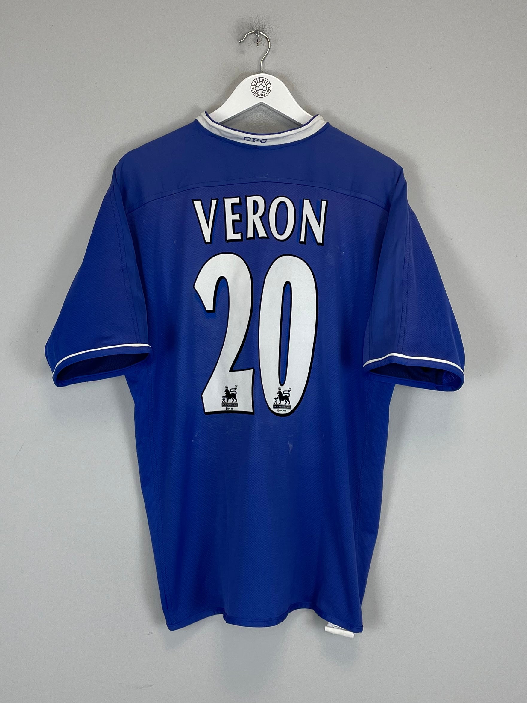Shop 2003/05 CHELSEA VERON #20 HOME SHIRT (L) UMBRO, classic football shirts, vintage football shirts & retro soccer jerseys at Cult Kits