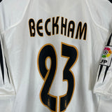 Shop 2004/05 REAL MADRID BECKHAM #23 HOME SHIRT (XL) ADIDAS, classic football shirts, vintage football shirts & retro soccer jerseys at Cult Kits