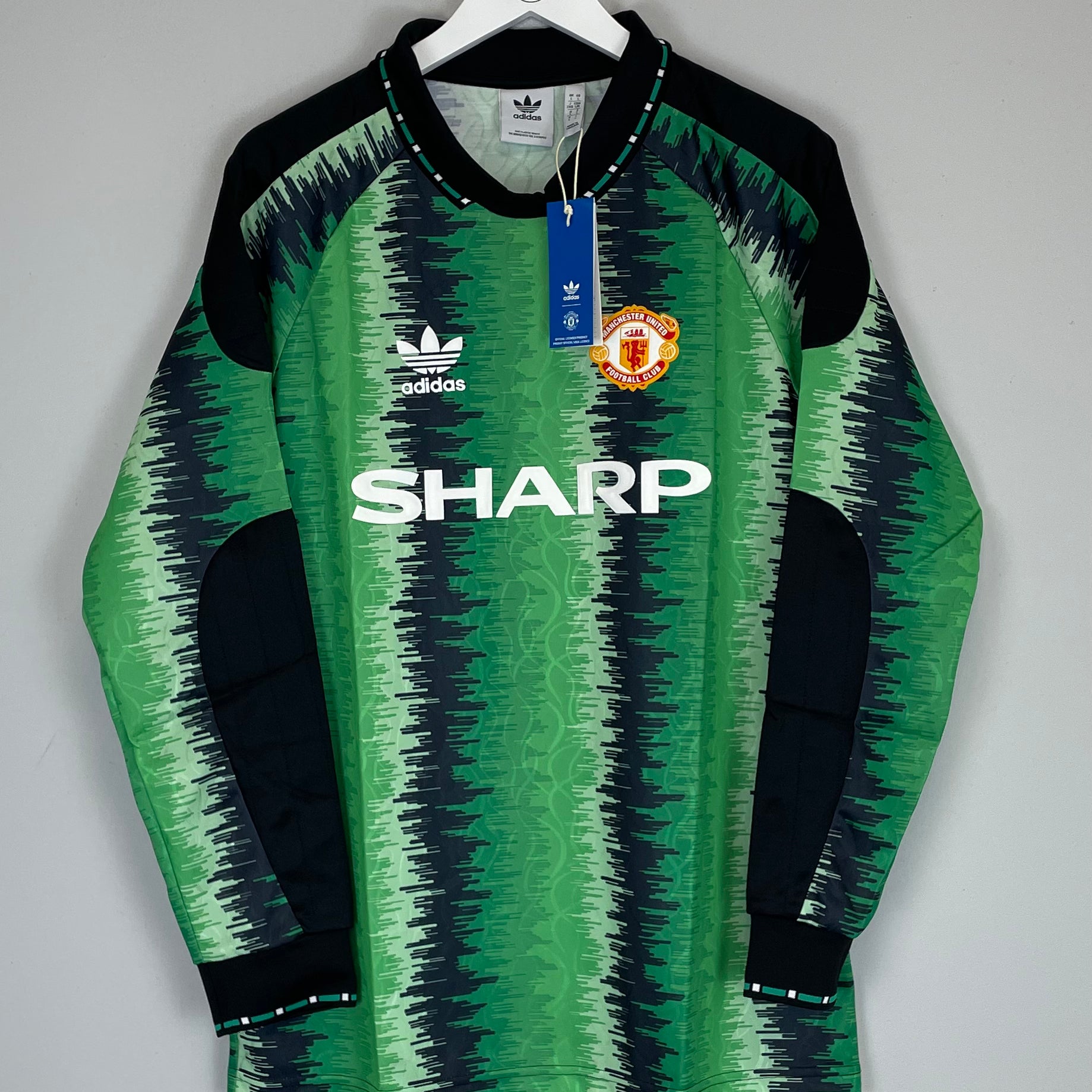 Shop 1990/92 MANCHESTER UNITED ADIDAS ORIGINALS *BNWT* GK SHIRT (L), classic football shirts, vintage football shirts & retro soccer jerseys at Cult Kits