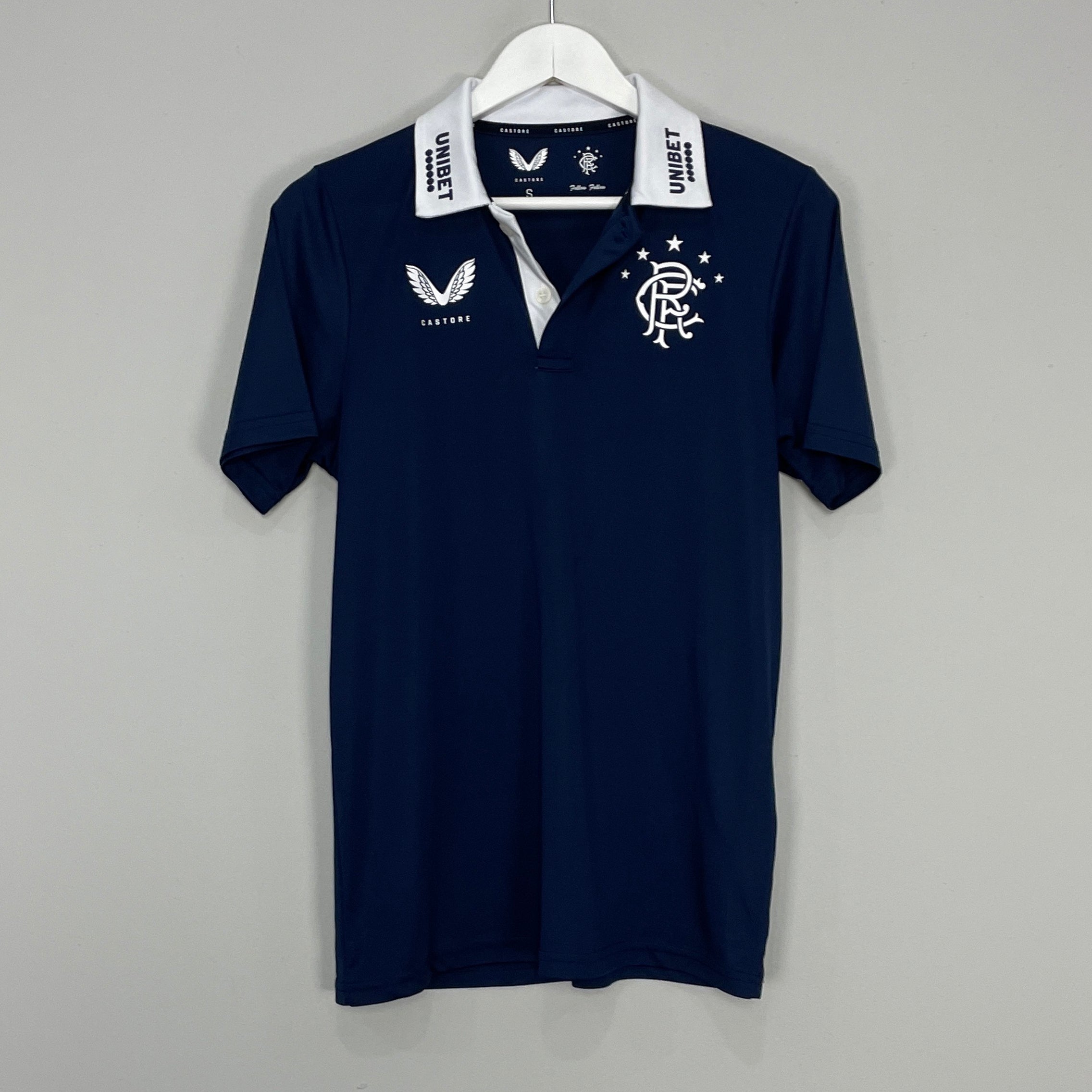 Shop 2020/21 RANGERS POLO SHIRT (S) CASTORE, classic football shirts, vintage football shirts & retro soccer jerseys at Cult Kits