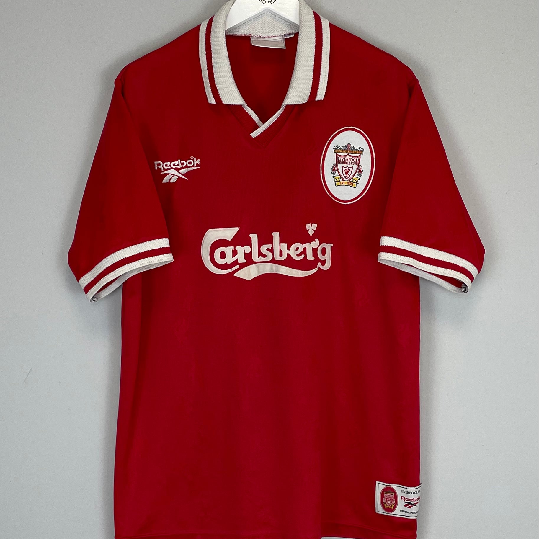 Shop 1996/98 LIVERPOOL HOME SHIRT (XXL) REEBOK, classic football shirts, vintage football shirts & retro soccer jerseys at Cult Kits