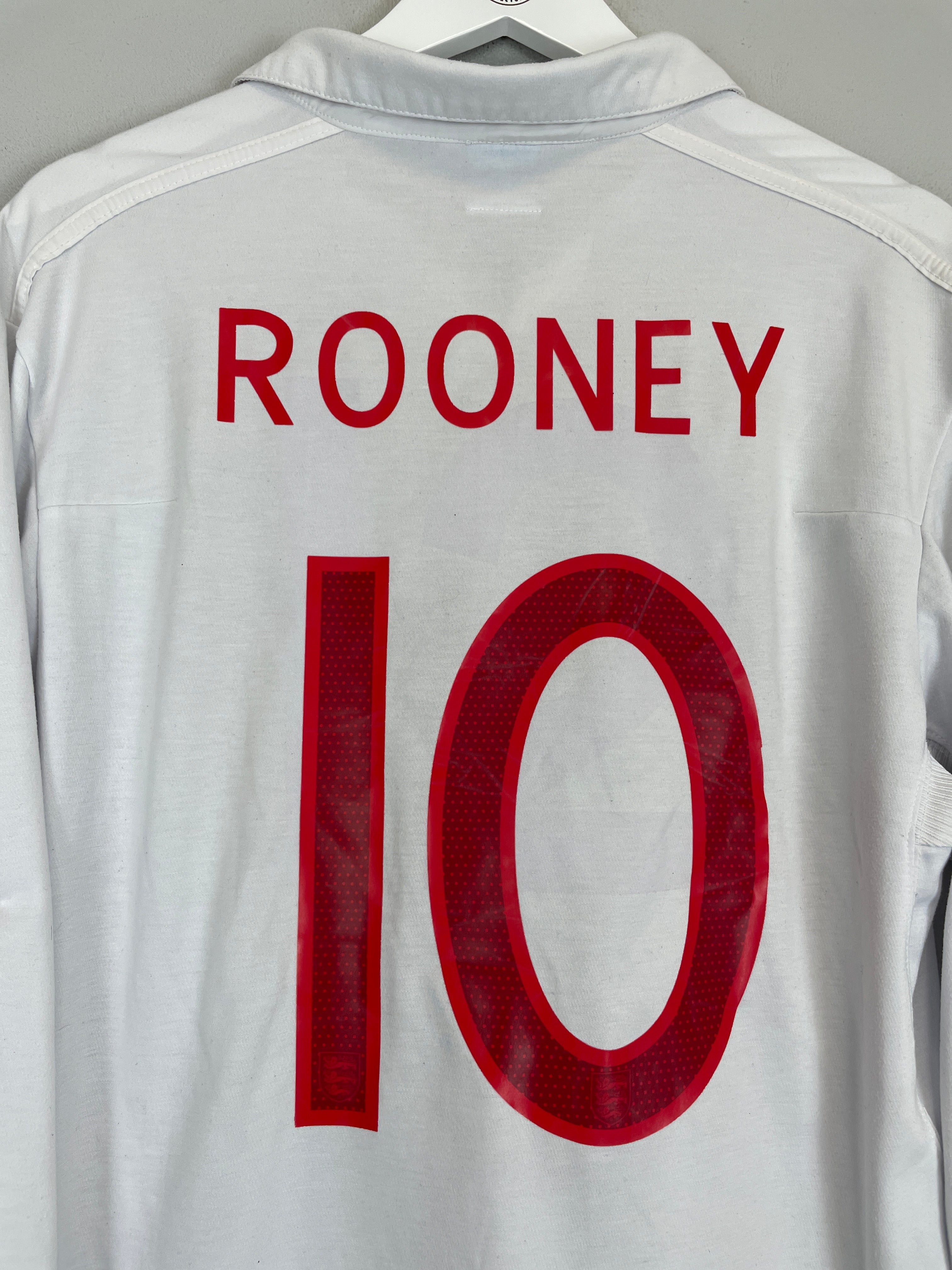 Shop 2009/10 ENGLAND ROONEY #10 L/S HOME SHIRT (L) UMBRO, classic football shirts, vintage football shirts & retro soccer jerseys at Cult Kits