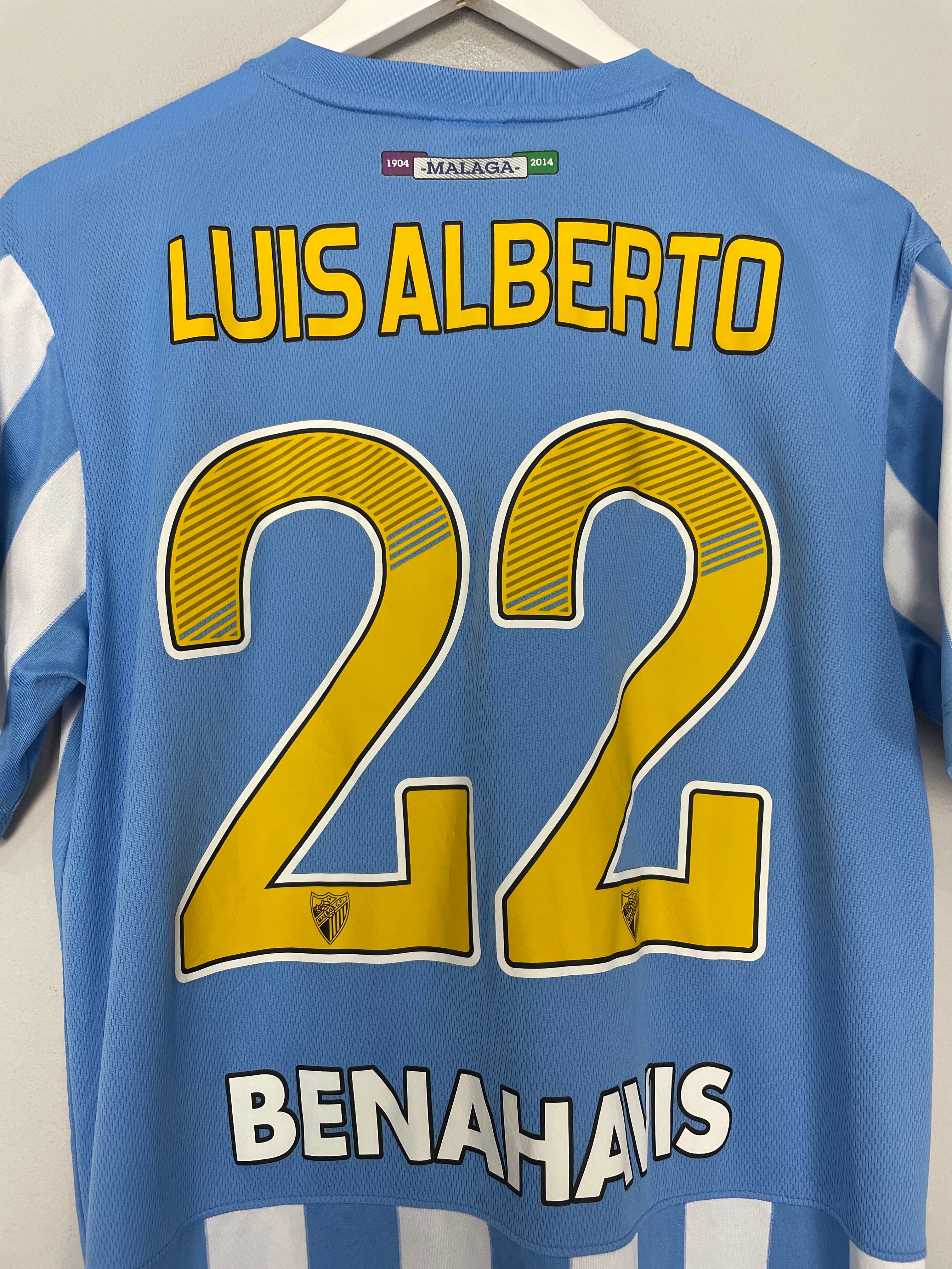 Shop 2014/15 MALAGA LUIS ALBERTO #22 HOME SHIRT (M) NIKE, classic football shirts, vintage football shirts & retro soccer jerseys at Cult Kits
