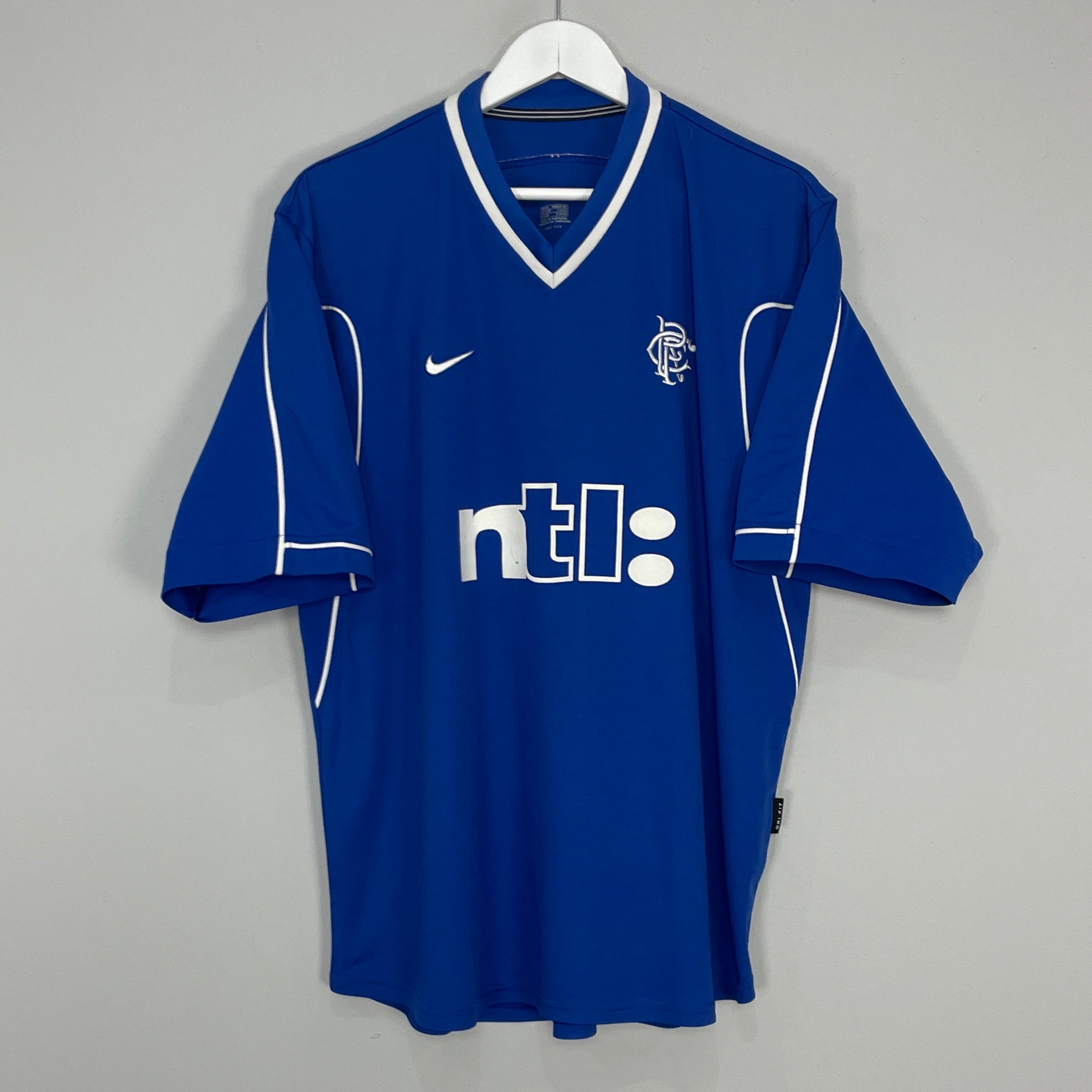 Shop 1999/01 RANGERS HOME SHIRT (XL) NIKE, classic football shirts, vintage football shirts & retro soccer jerseys at Cult Kits