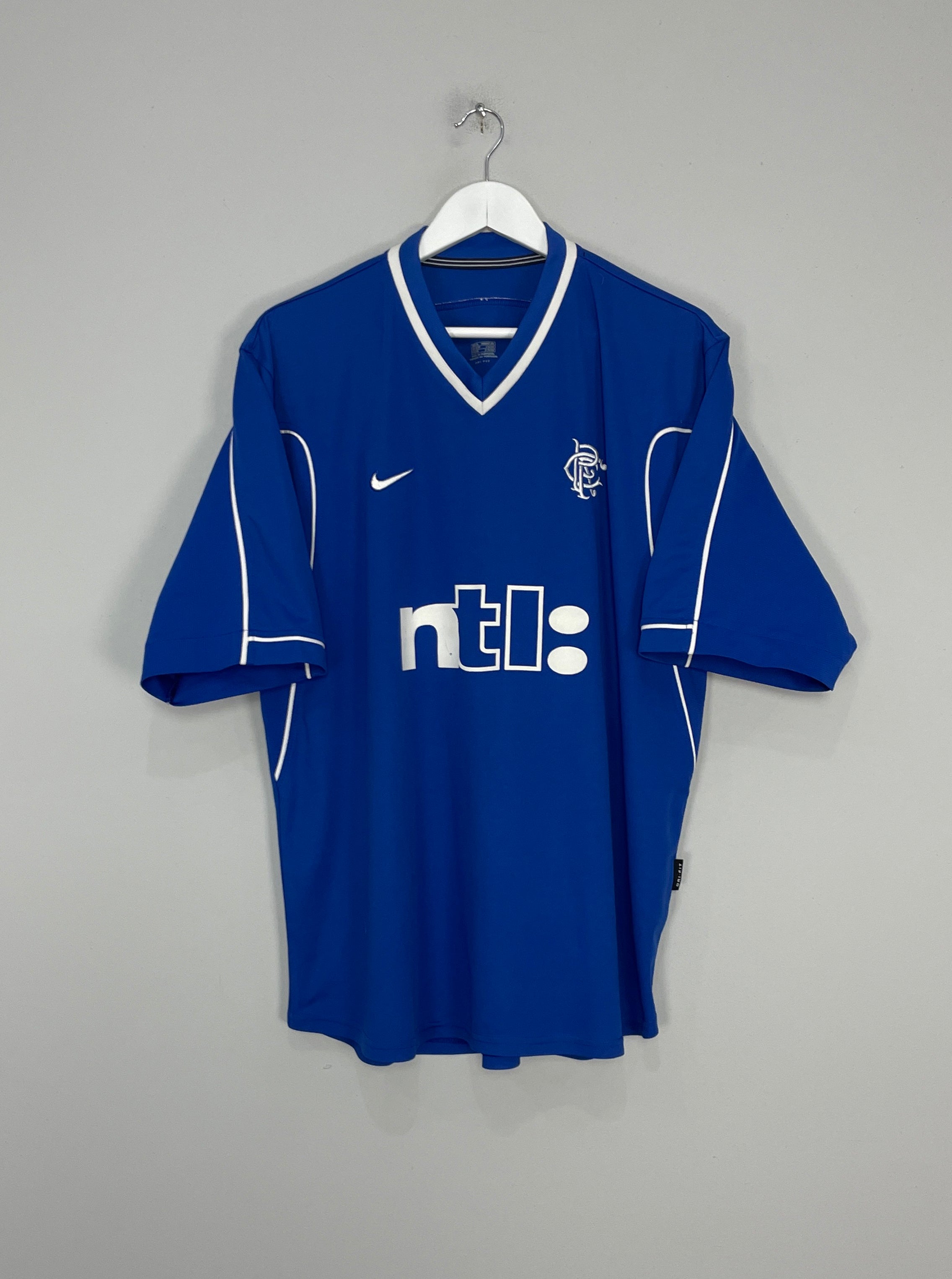 Shop 1999/01 RANGERS HOME SHIRT (XL) NIKE, classic football shirts, vintage football shirts & retro soccer jerseys at Cult Kits