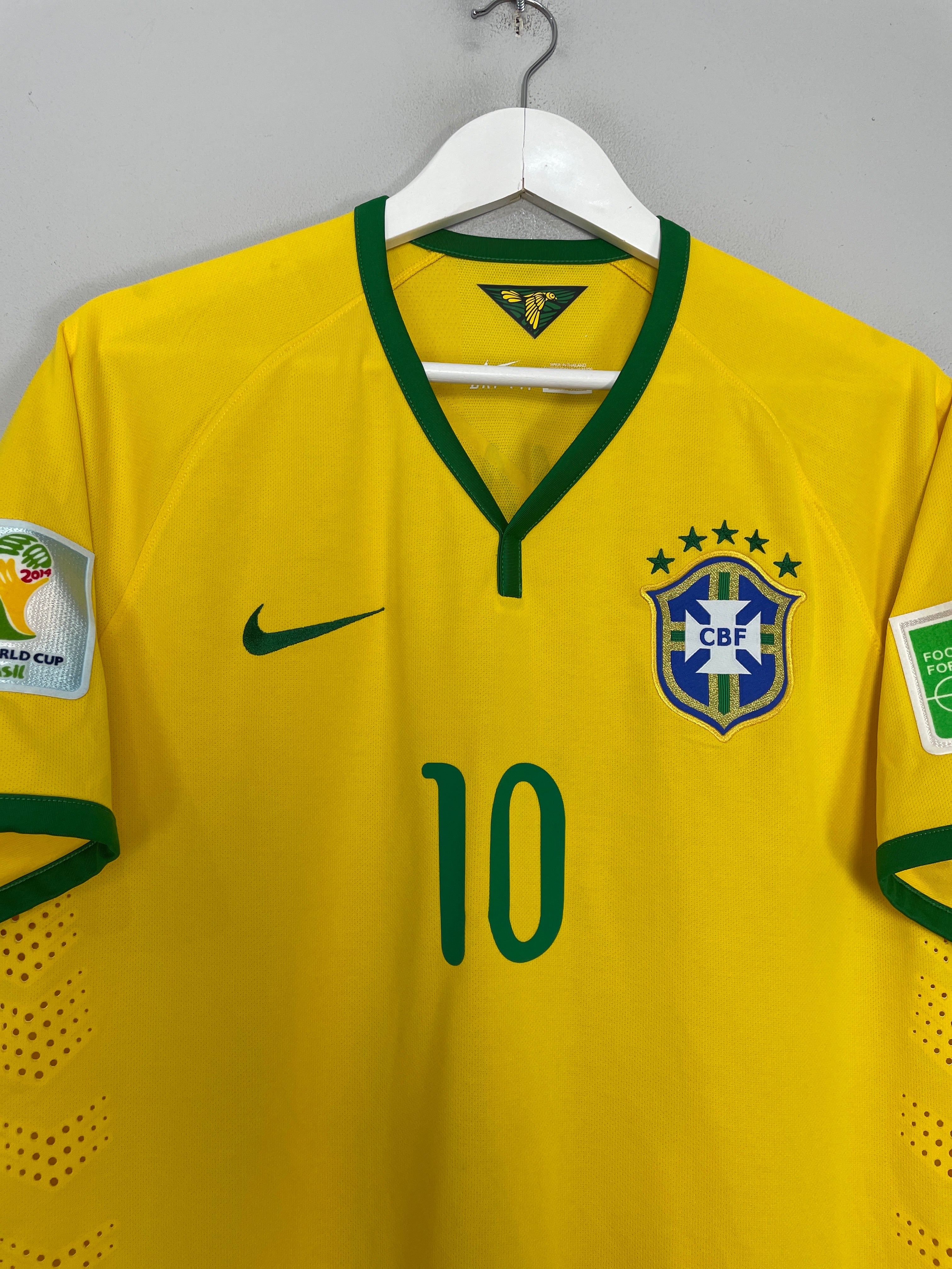 Shop 2014/15 BRAZIL NEYMAR JR #10 *AUTHENTIC* HOME SHIRT (XL) NIKE, classic football shirts, vintage football shirts & retro soccer jerseys at Cult Kits