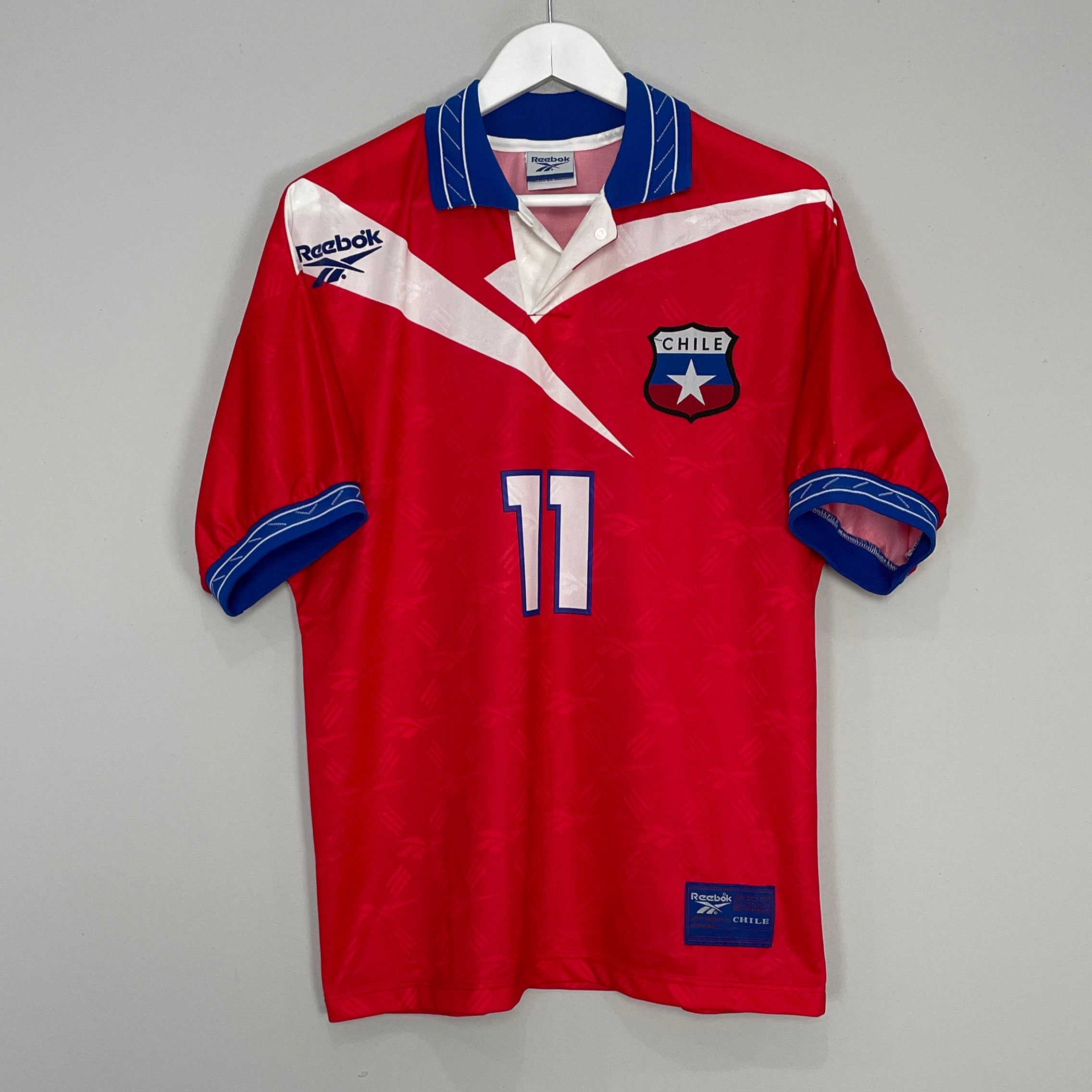 Shop 1997/99 CHILE SALAS #11 HOME SHIRT (L) REEBOK, classic football shirts, vintage football shirts & retro soccer jerseys at Cult Kits