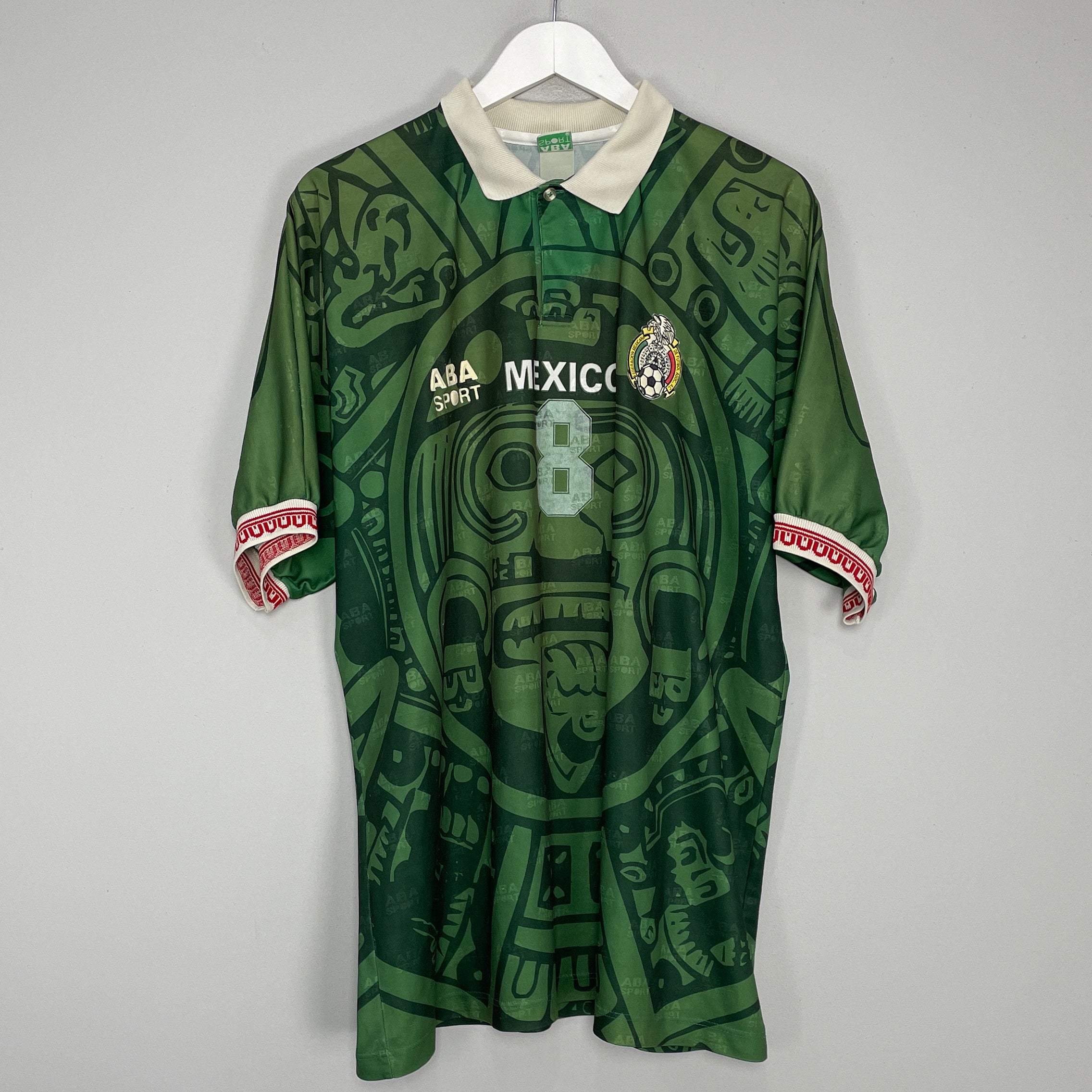 Shop 1998/99 MEXICO GARCIA ASPE #8 HOME SHIRT (XL) ABA SPORT, classic football shirts, vintage football shirts & retro soccer jerseys at Cult Kits