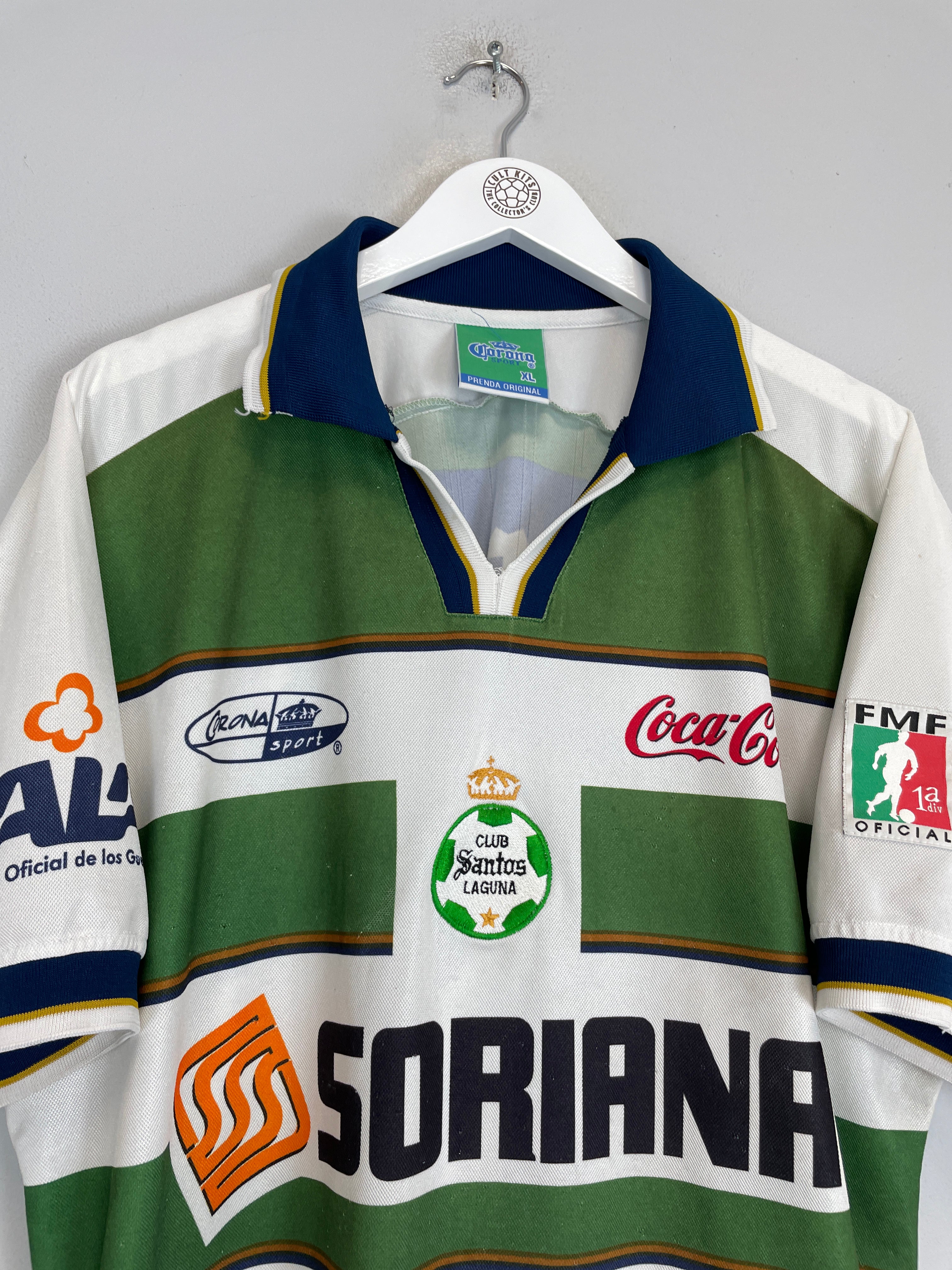 Shop 2000/01 SANTOS LAGUNA #18 HOME SHIRT (XL) CORONA SPORT, classic football shirts, vintage football shirts & retro soccer jerseys at Cult Kits