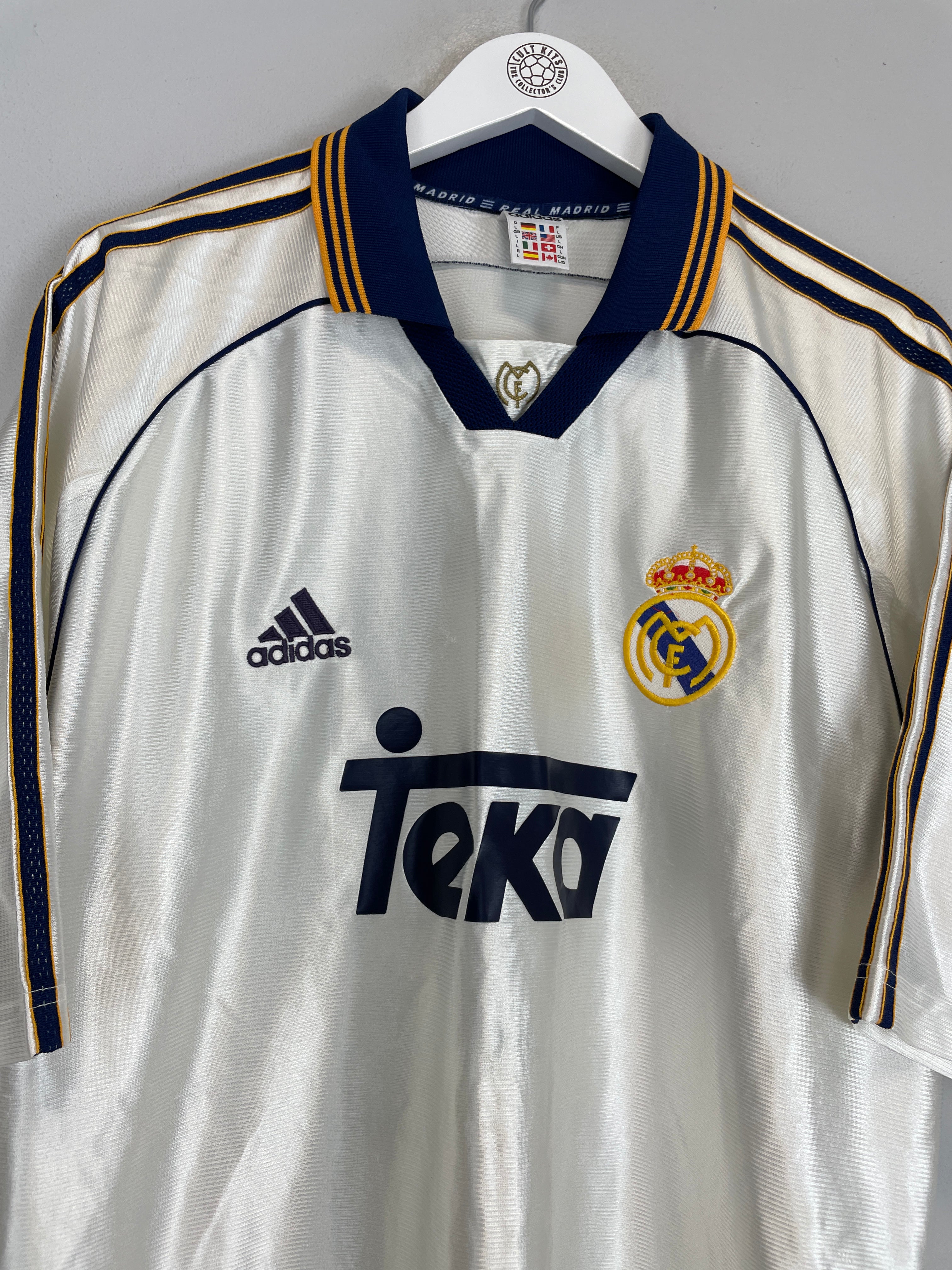 Shop 1998/00 REAL MADRID ANELKA #19 HOME SHIRT (L) ADIDAS, classic football shirts, vintage football shirts & retro soccer jerseys at Cult Kits
