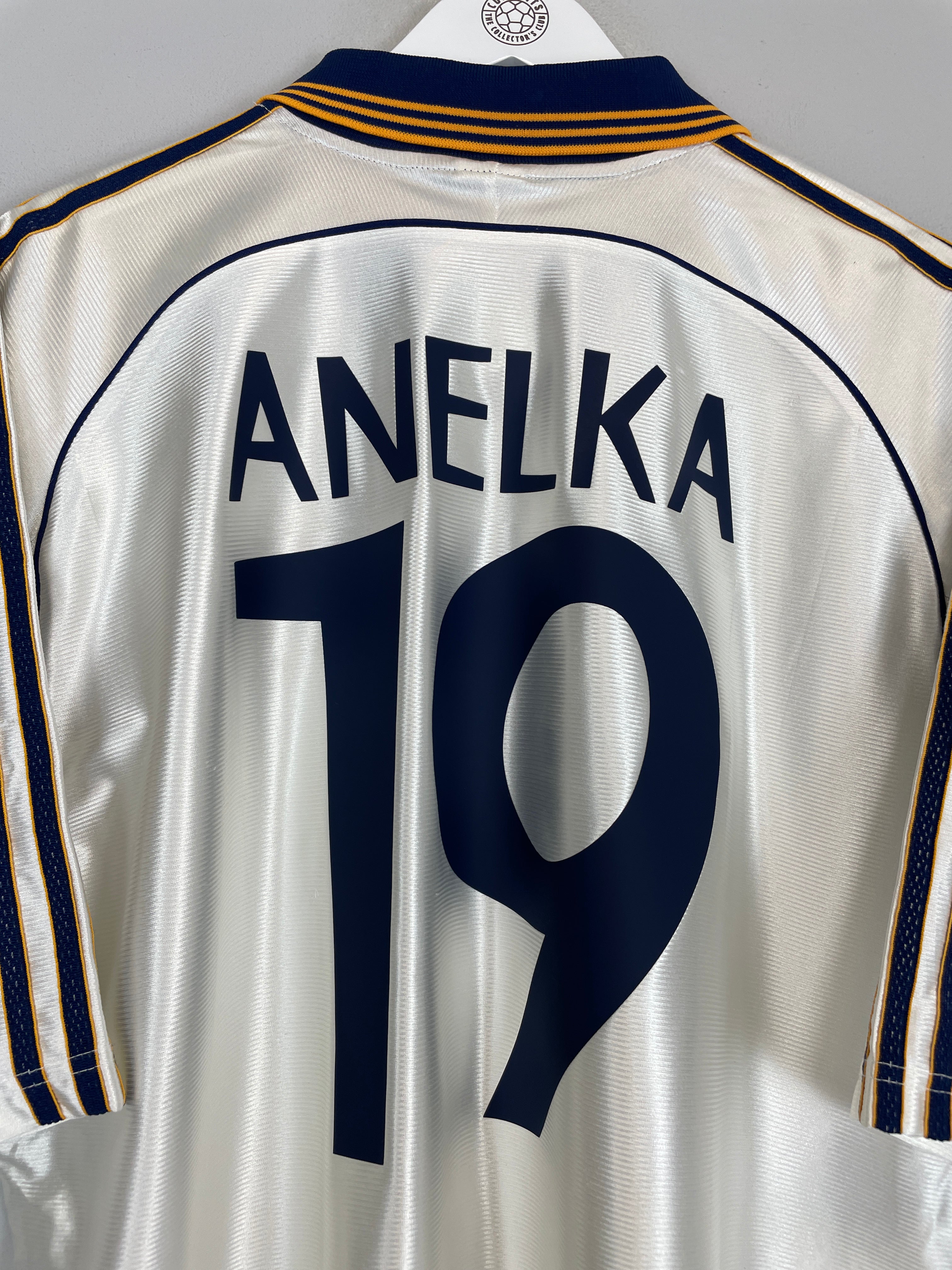Shop 1998/00 REAL MADRID ANELKA #19 HOME SHIRT (L) ADIDAS, classic football shirts, vintage football shirts & retro soccer jerseys at Cult Kits