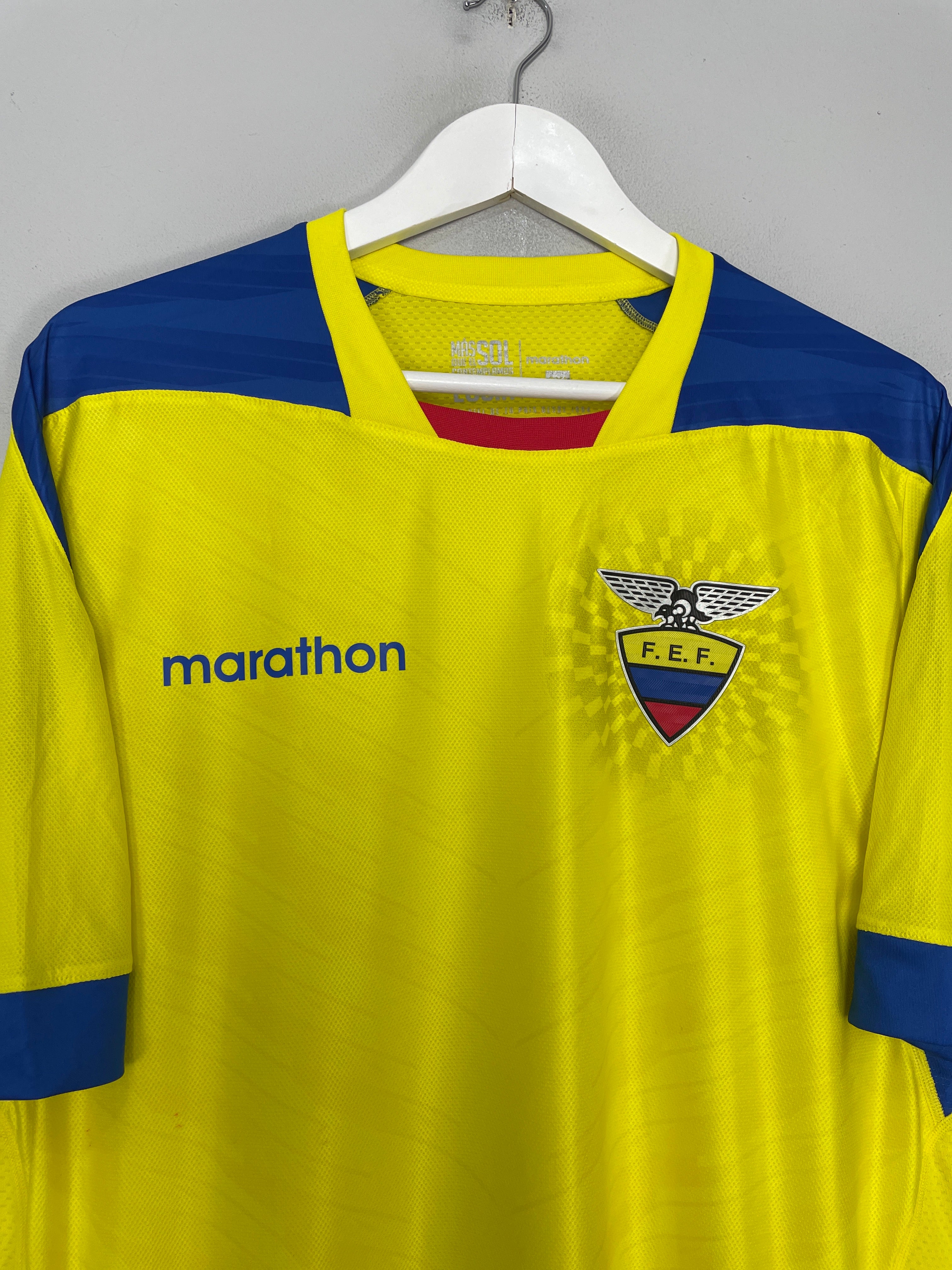 Shop 2014/15 ECUADOR HOME SHIRT (XXL) MARATHON, classic football shirts, vintage football shirts & retro soccer jerseys at Cult Kits