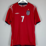 Shop 2004/06 ENGLAND BECKHAM #7 HOME SHIRT (L) UMBRO, classic football shirts, vintage football shirts & retro soccer jerseys at Cult Kits