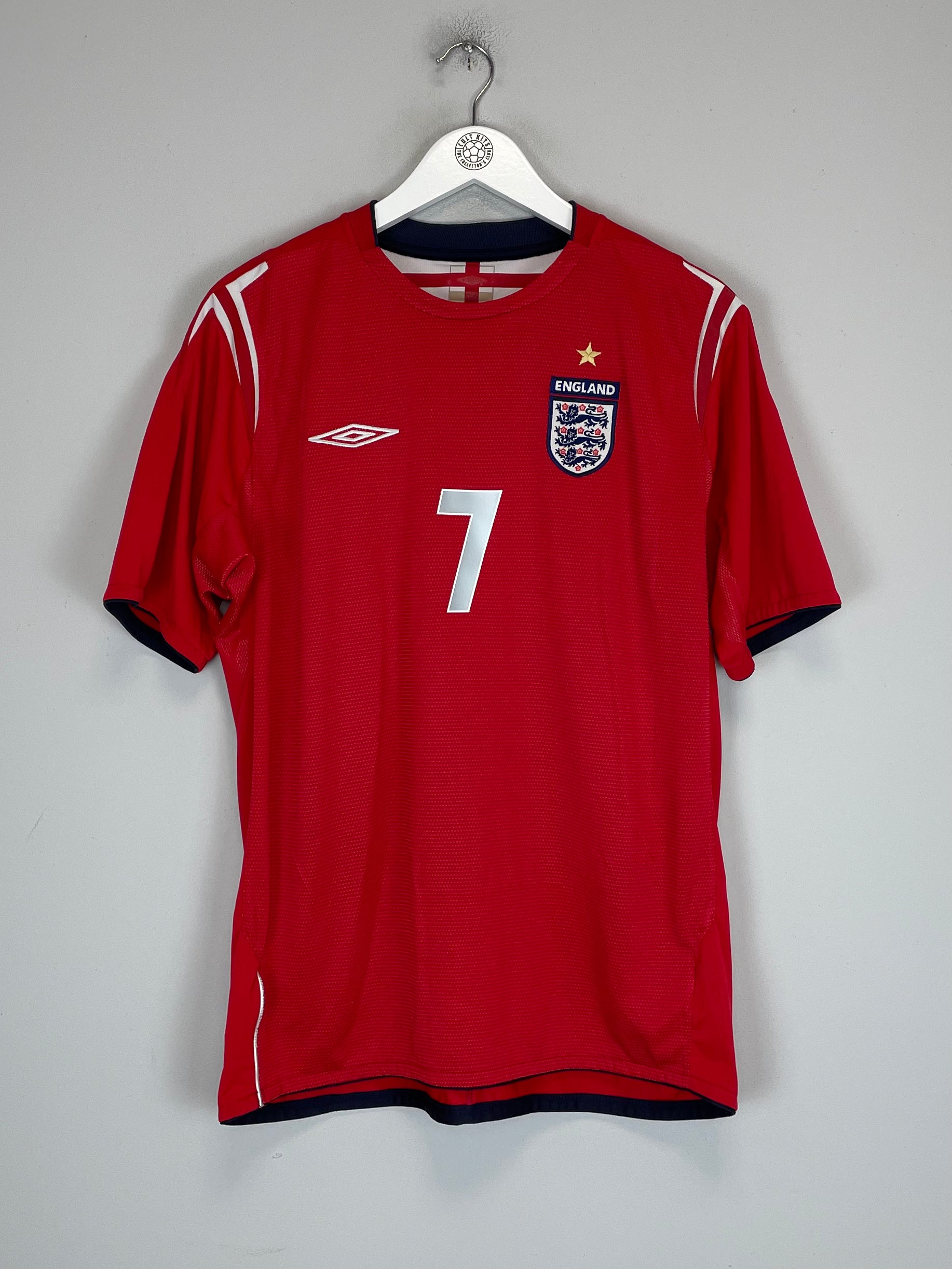 Shop 2004/06 ENGLAND BECKHAM #7 HOME SHIRT (L) UMBRO, classic football shirts, vintage football shirts & retro soccer jerseys at Cult Kits