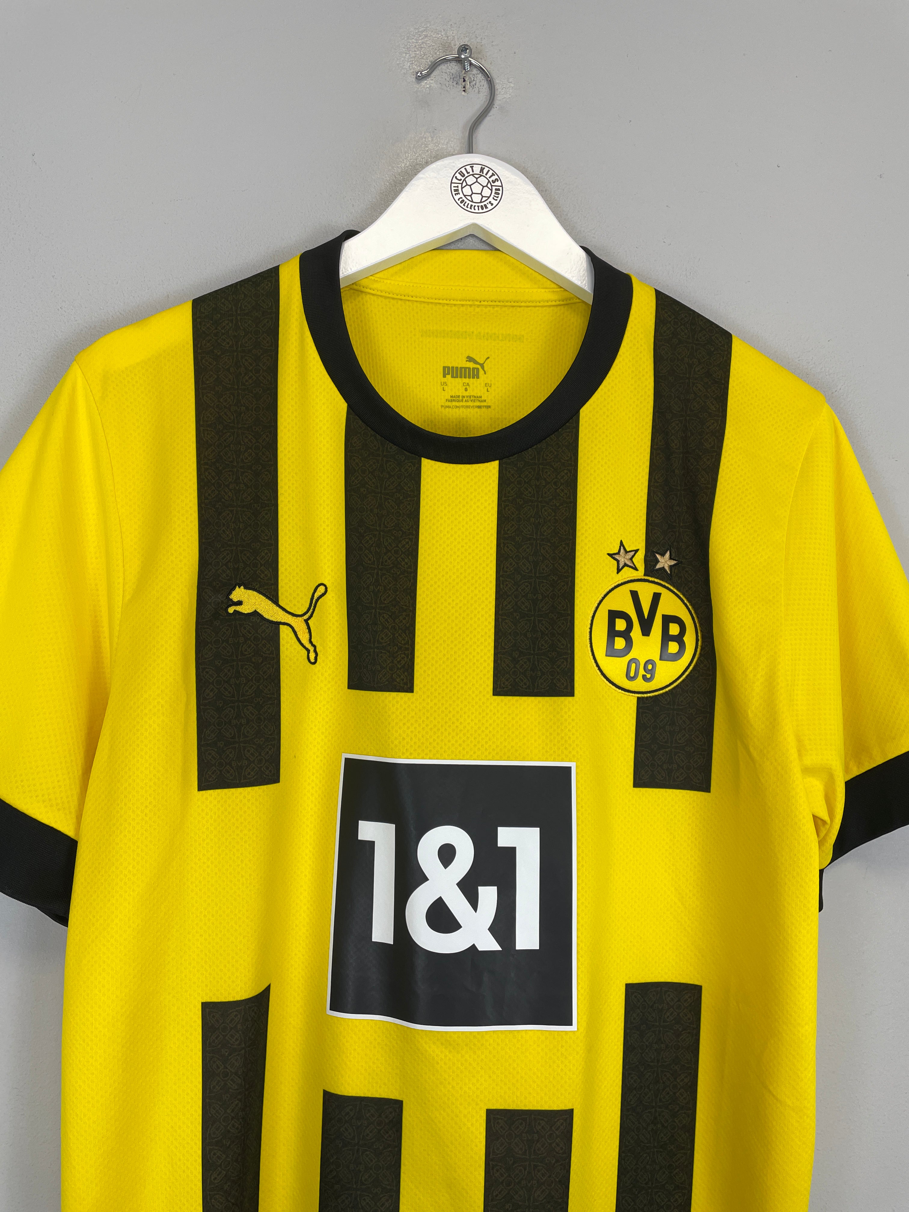 Shop 2022/23 DORTMUND HOME SHIRT (L) PUMA, classic football shirts, vintage football shirts & retro soccer jerseys at Cult Kits