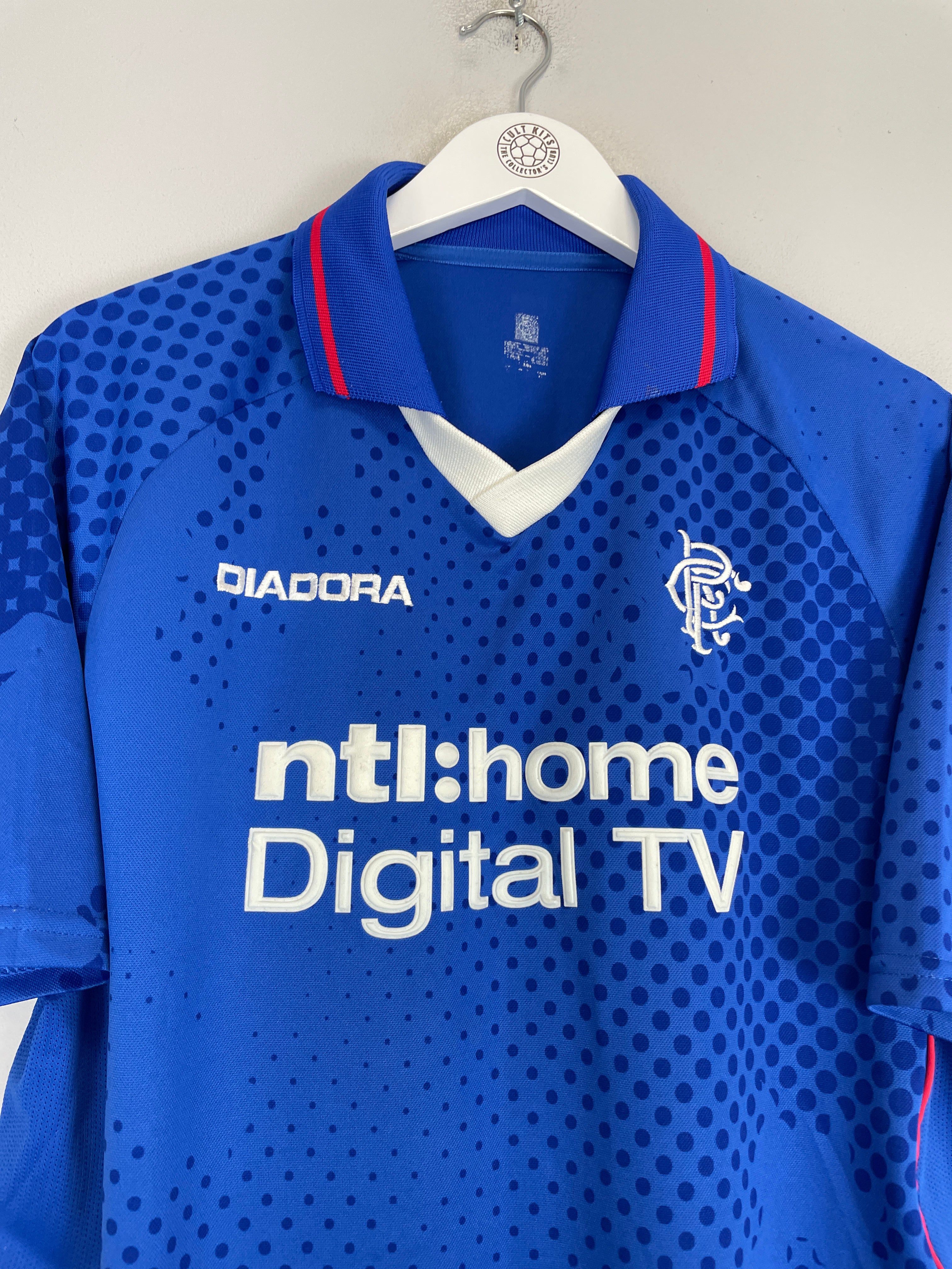 Shop 2002/03 RANGERS CANIGGIA #7 HOME SHIRT (L) DIADORA, classic football shirts, vintage football shirts & retro soccer jerseys at Cult Kits