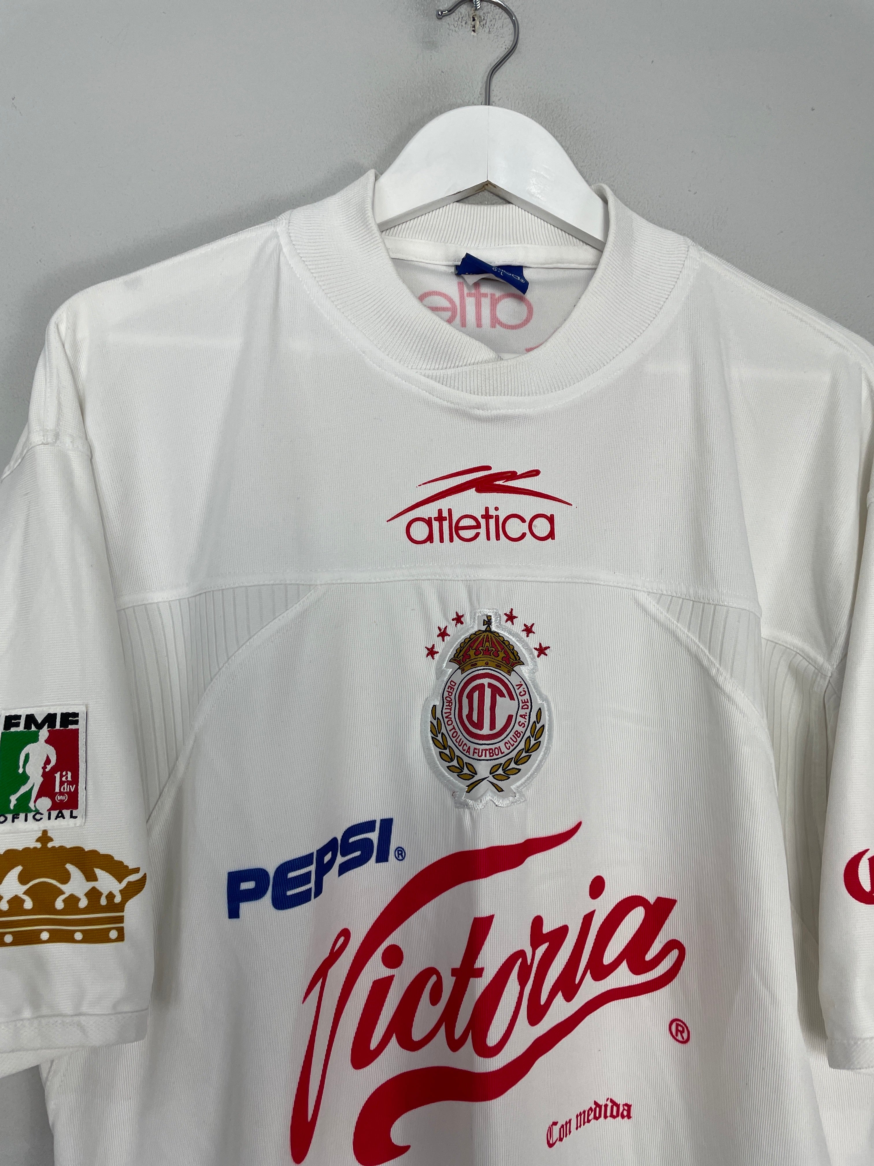 Shop 2000/01 TOLUCA AWAY SHIRT (L) ATLETICA, classic football shirts, vintage football shirts & retro soccer jerseys at Cult Kits