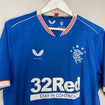 Shop 2020/21 RANGERS HOME SHIRT (L) CASTORE, classic football shirts, vintage football shirts & retro soccer jerseys at Cult Kits