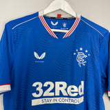 Shop 2020/21 RANGERS HOME SHIRT (L) CASTORE, classic football shirts, vintage football shirts & retro soccer jerseys at Cult Kits