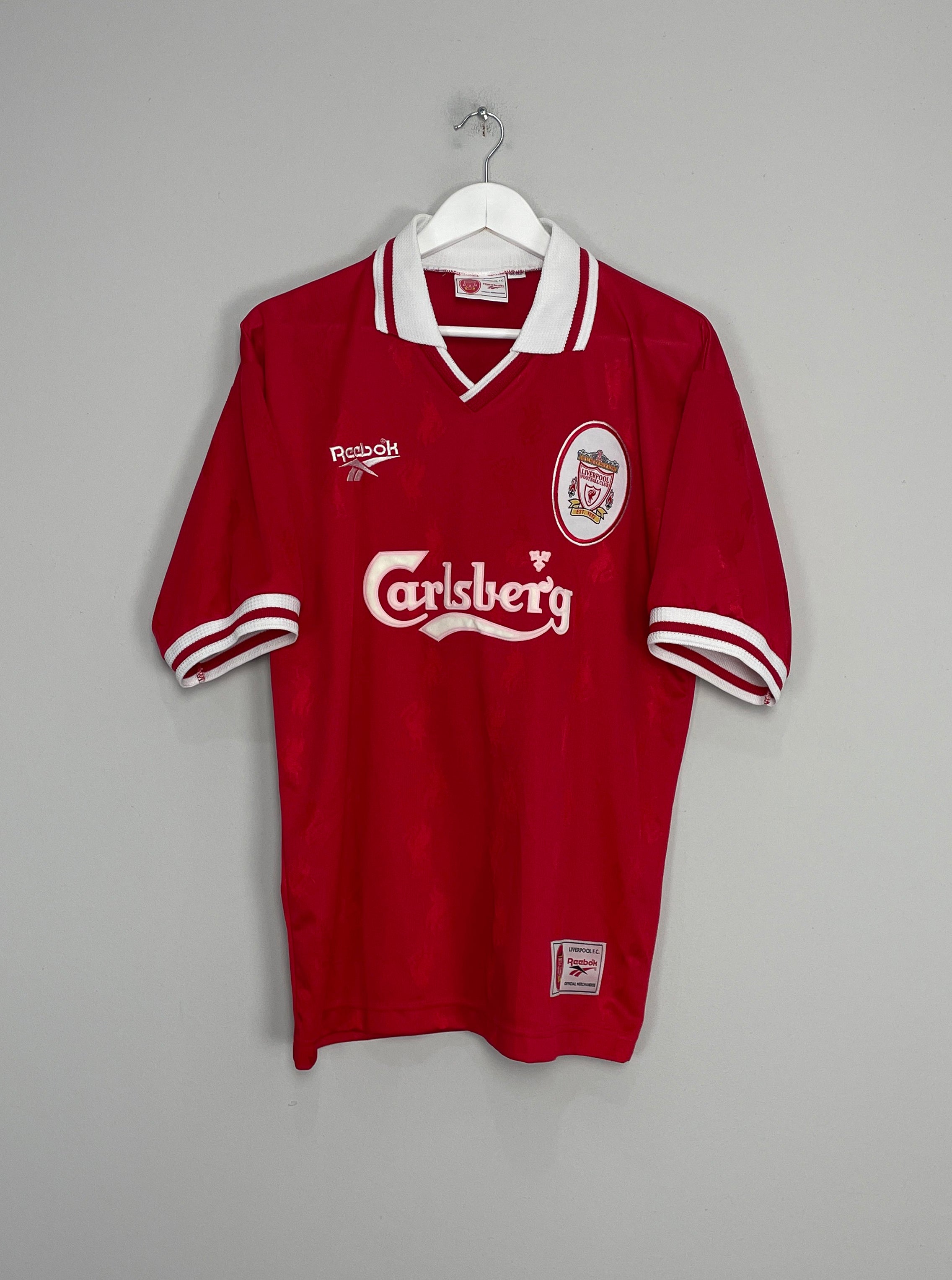 Shop 1996/98 LIVERPOOL HOME SHIRT (M) REEBOK, classic football shirts, vintage football shirts & retro soccer jerseys at Cult Kits