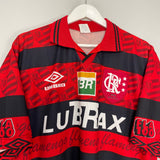 Shop 1995/96 FLAMENGO *CENTENARY* HOME SHIRT (XL) UMBRO, classic football shirts, vintage football shirts & retro soccer jerseys at Cult Kits